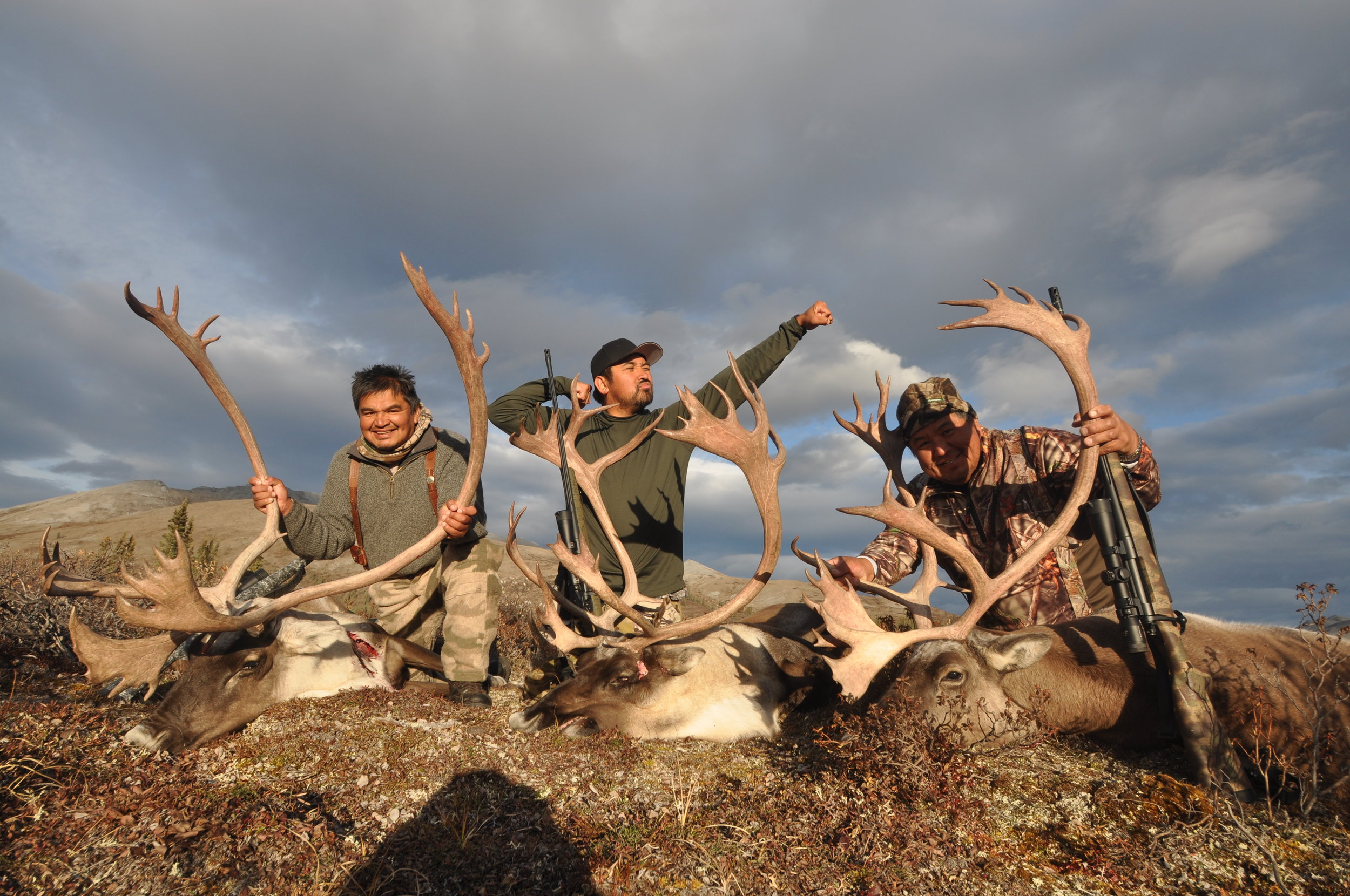 Pat, Kanim and Randy with their caribou; Fall 2016 