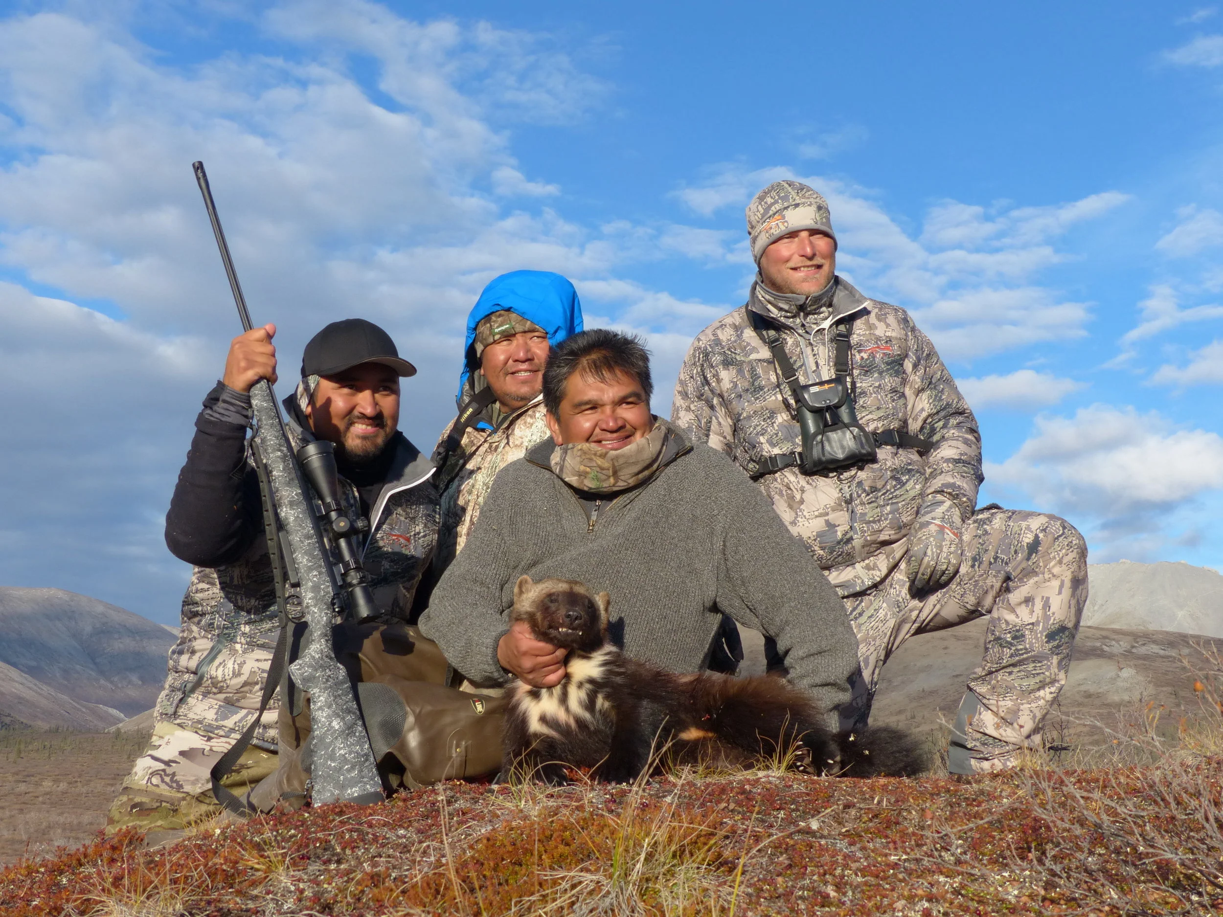 Kanim, Randy, Pat and Scott with Pat's wolverine; Fall 2016