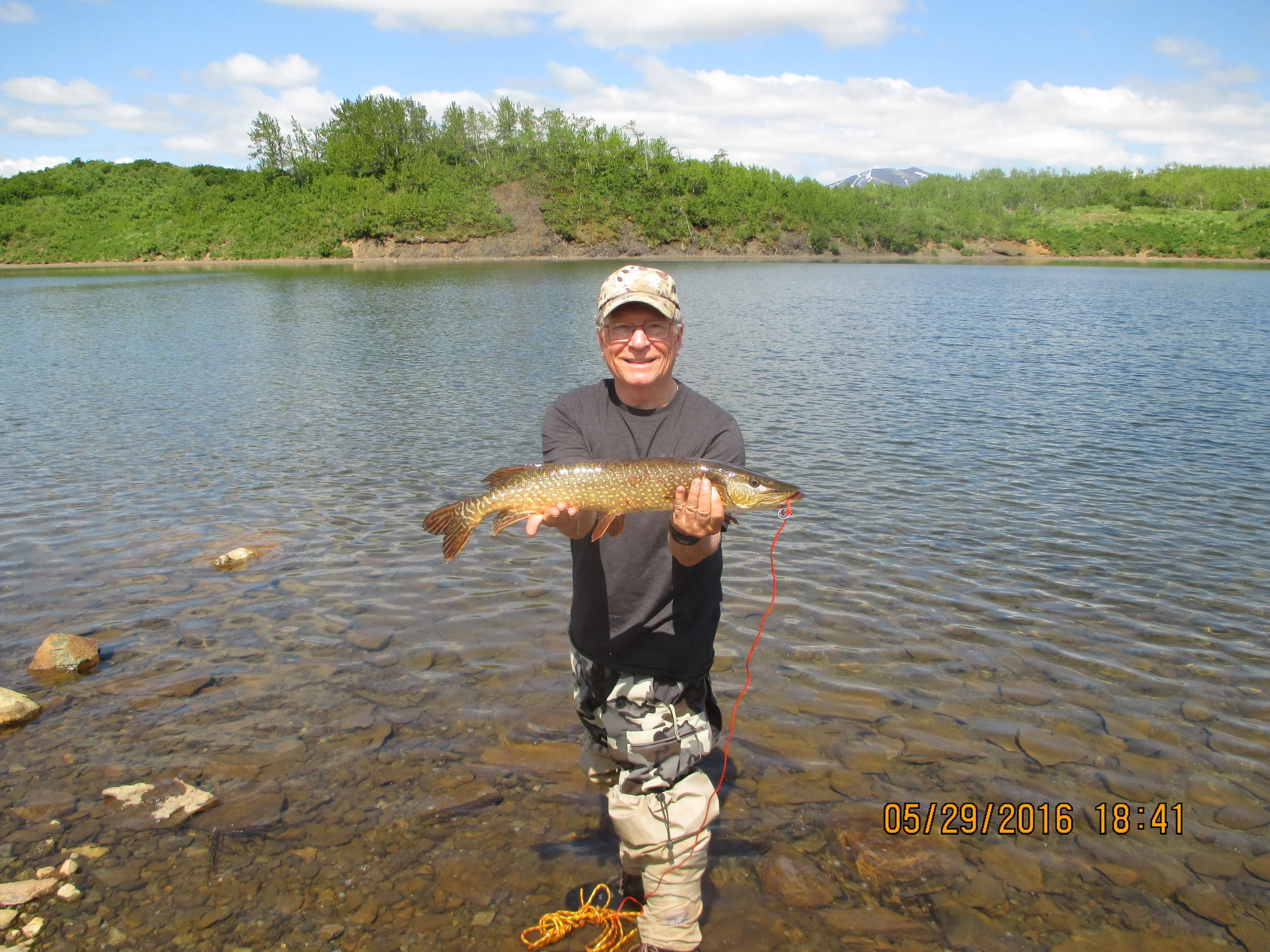 Dave and a Northern Pike on the Alaska Peninsula; Spring 2016