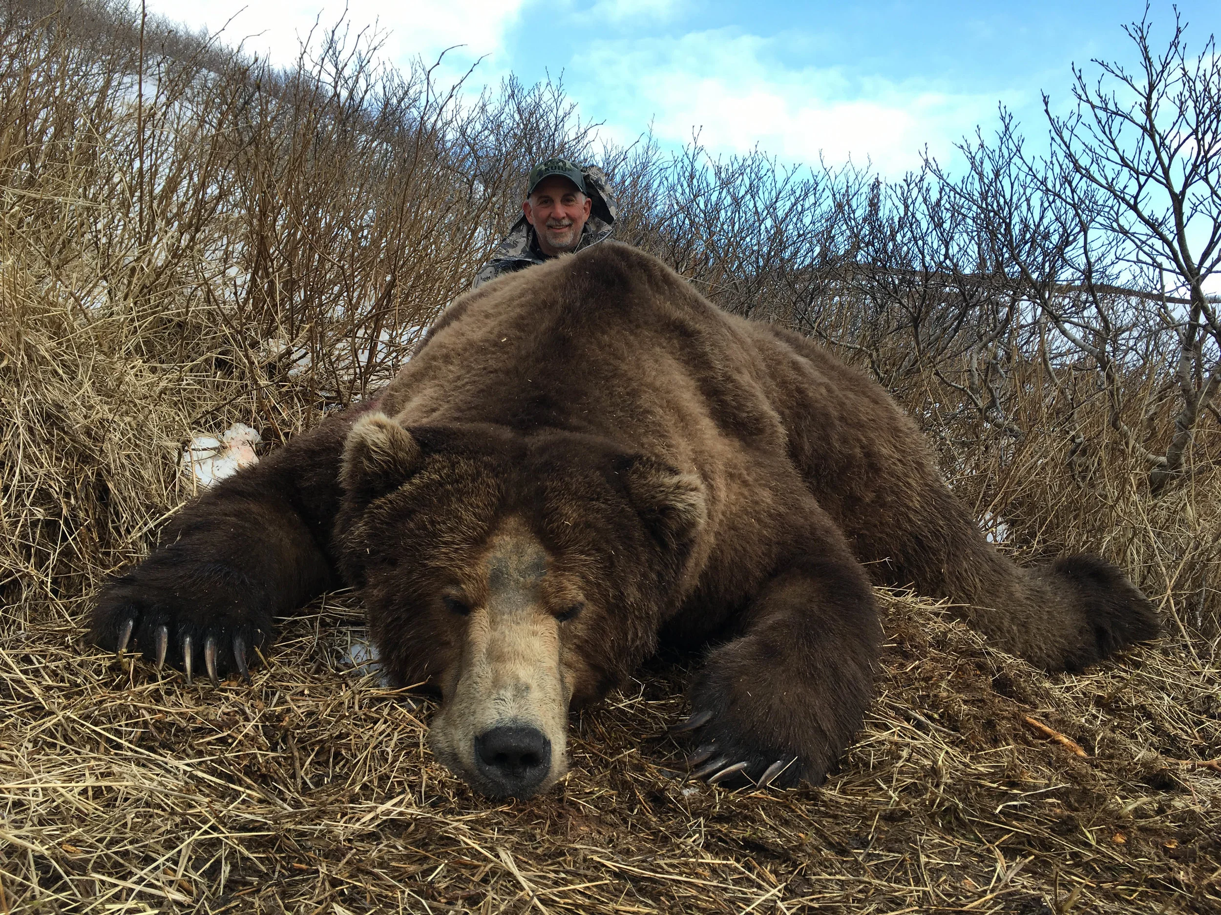 Tony and his record Brown Bear on the Alaska Peninsula; Spring 2018