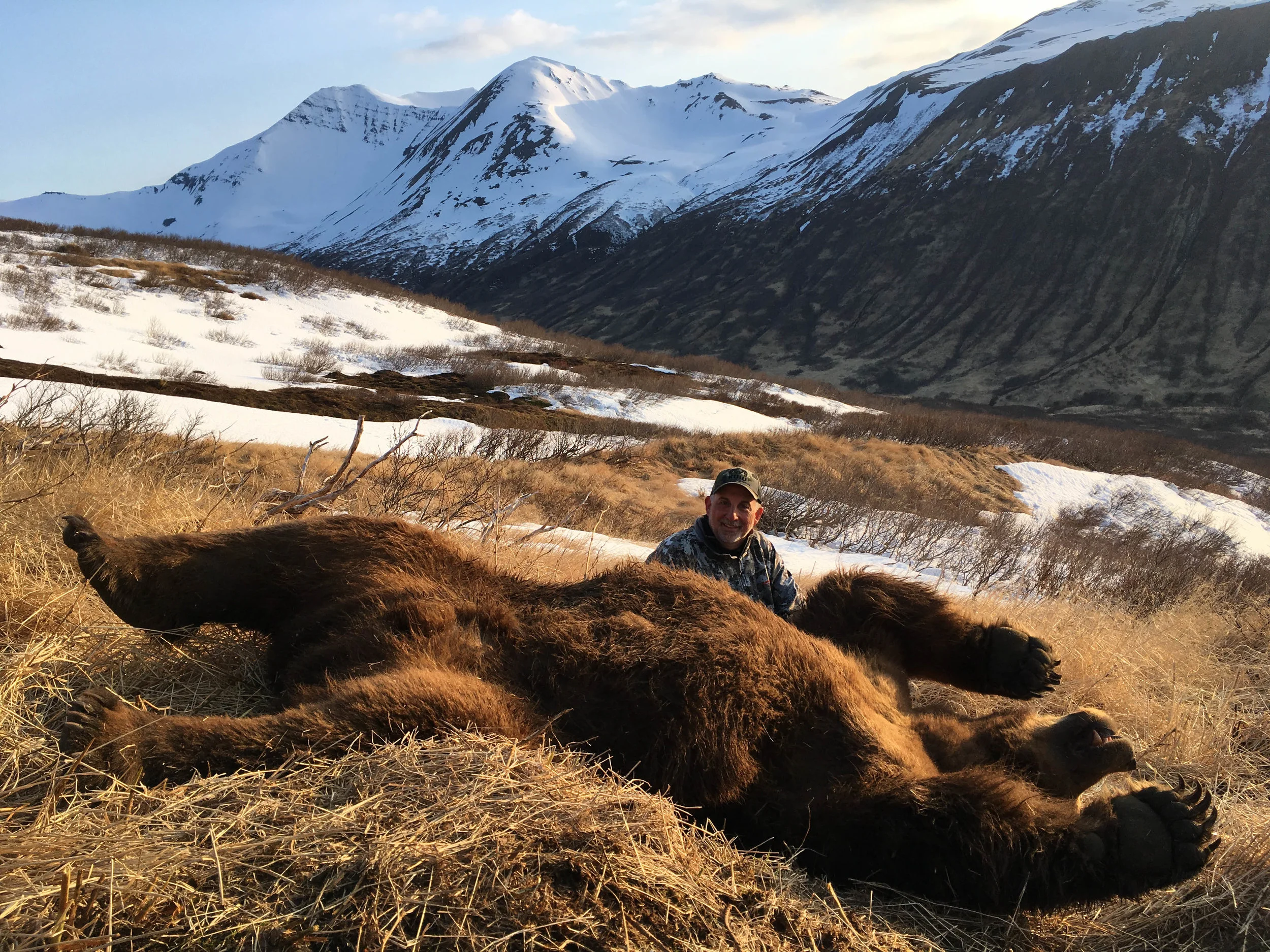 Tony and his record Brown Bear on the AK Peninsula; Spring 2018