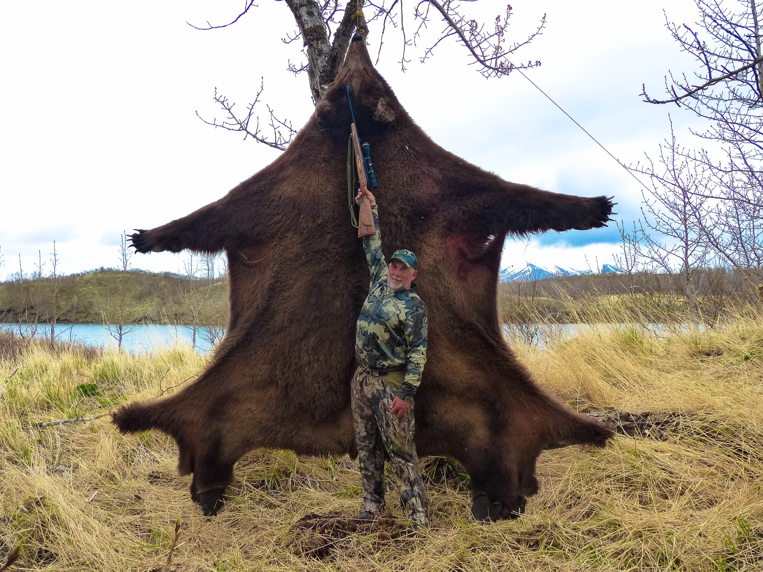 Tony and Owner and Outfitter Lyle with Tony's massive Brown Bear on the AK Peninsla; Spring 2018