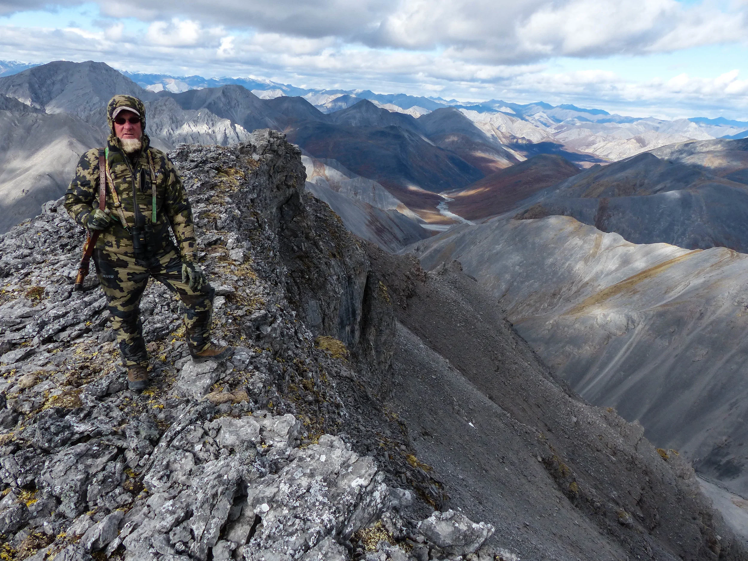 Hunter Steve sheep hunting in the Brooks Range; Fall 2018
