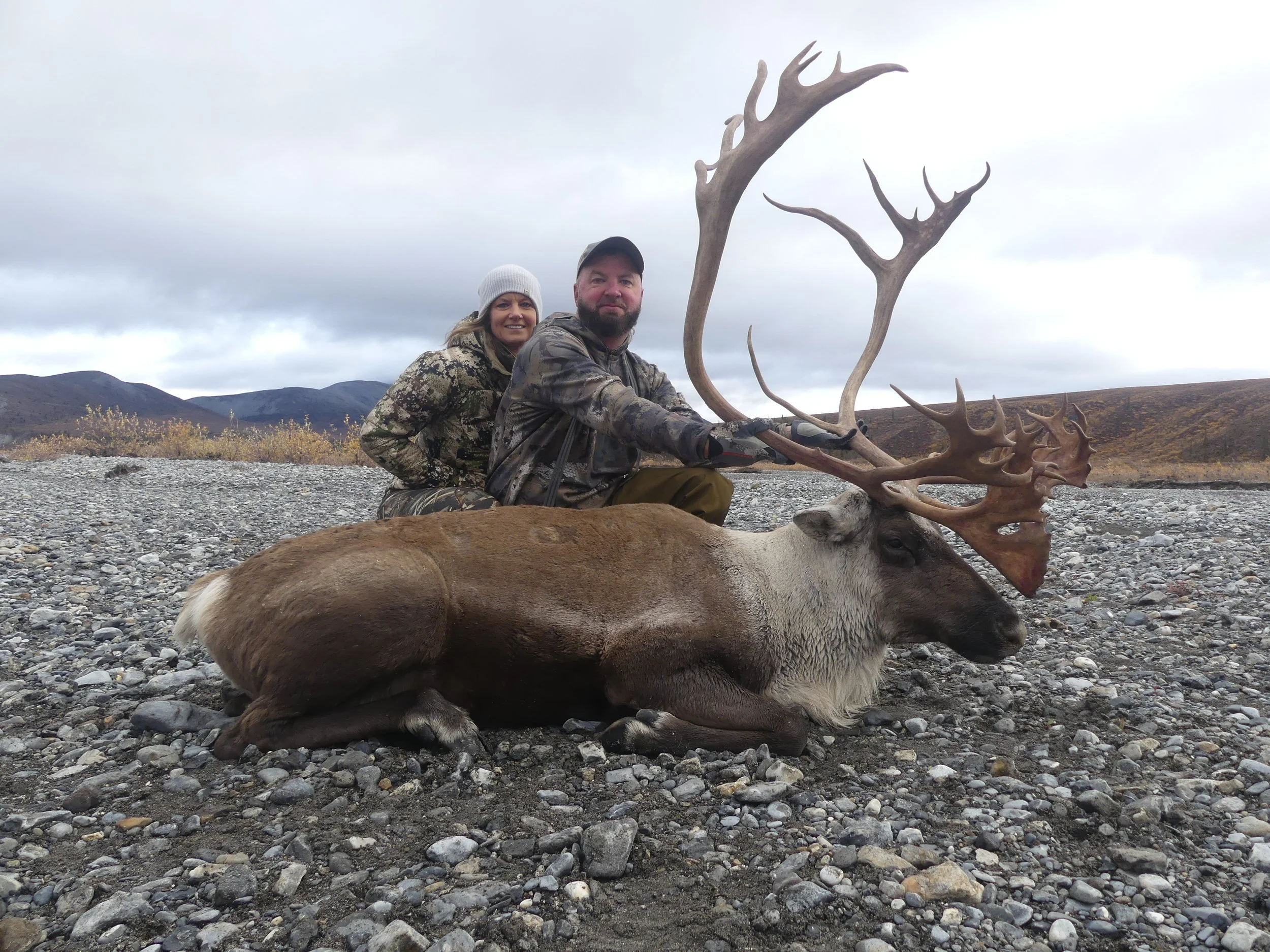 Jody and Lisa K. and Jody's caribou