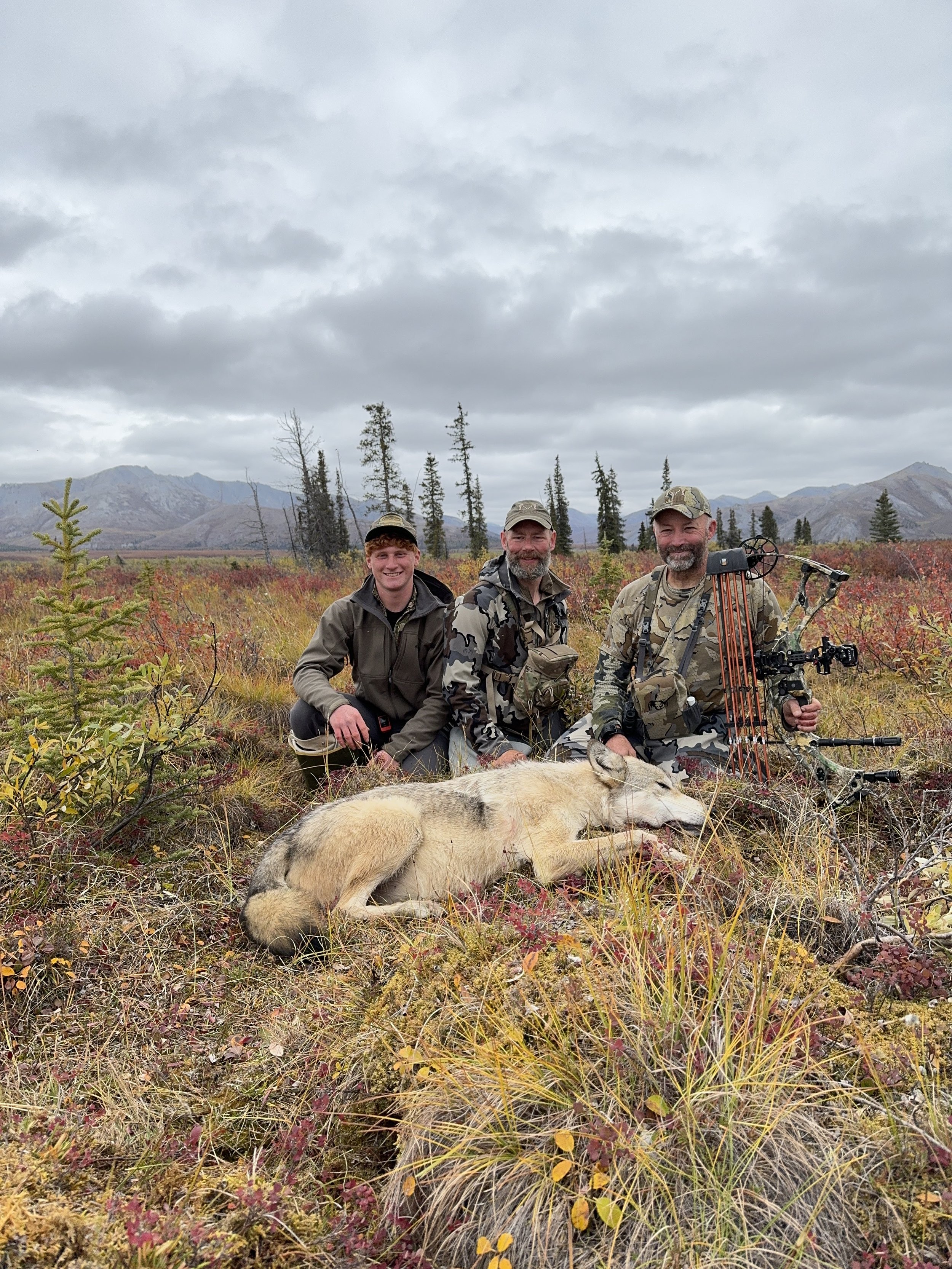 Tim V. (r) and his guide Tim S. (center) and packer Aiden L. (l)