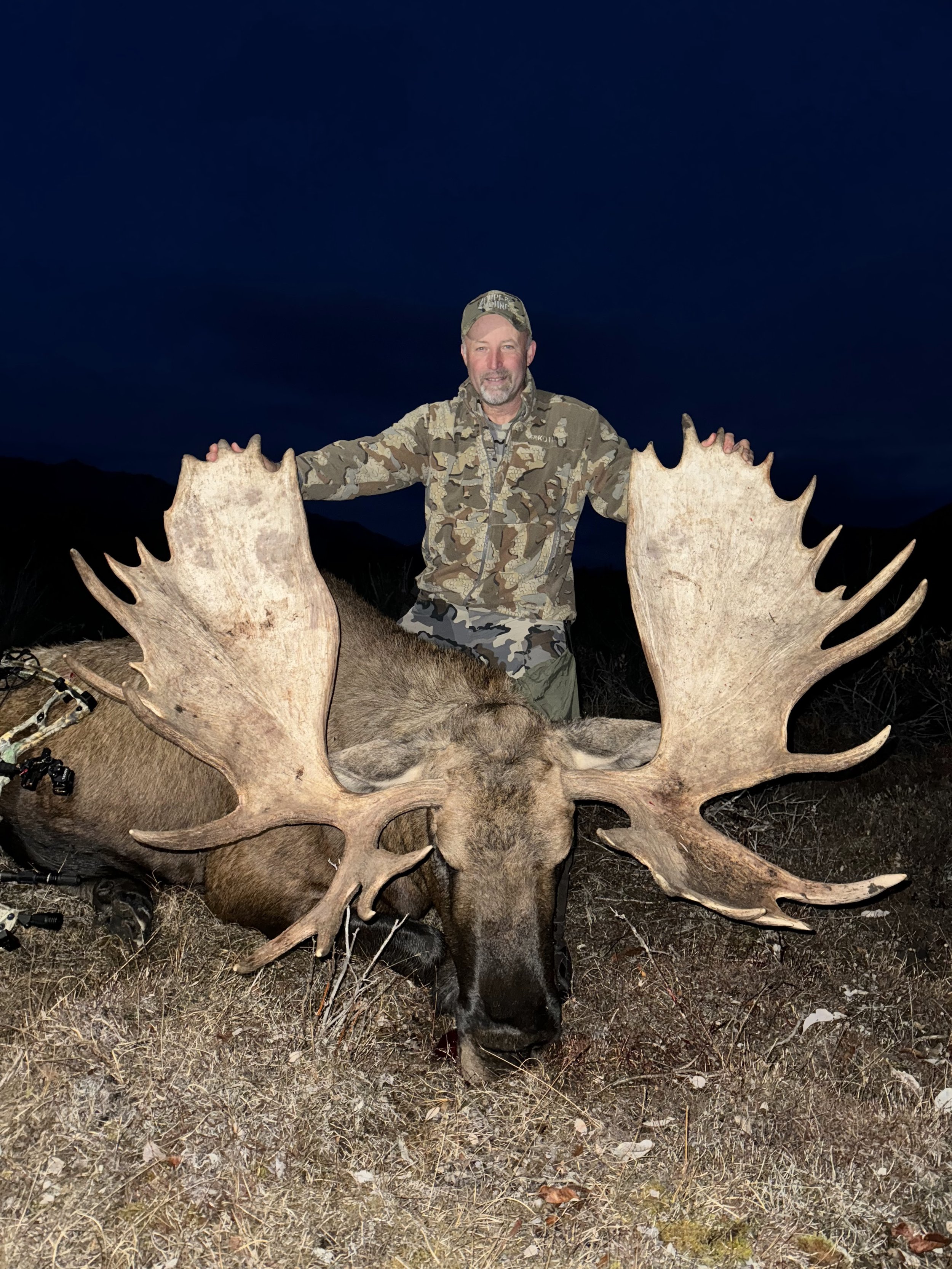 Tim V. and his moose, shot with a bow