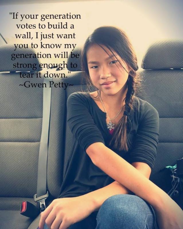 Quote and image of Gwen Petty, world saver