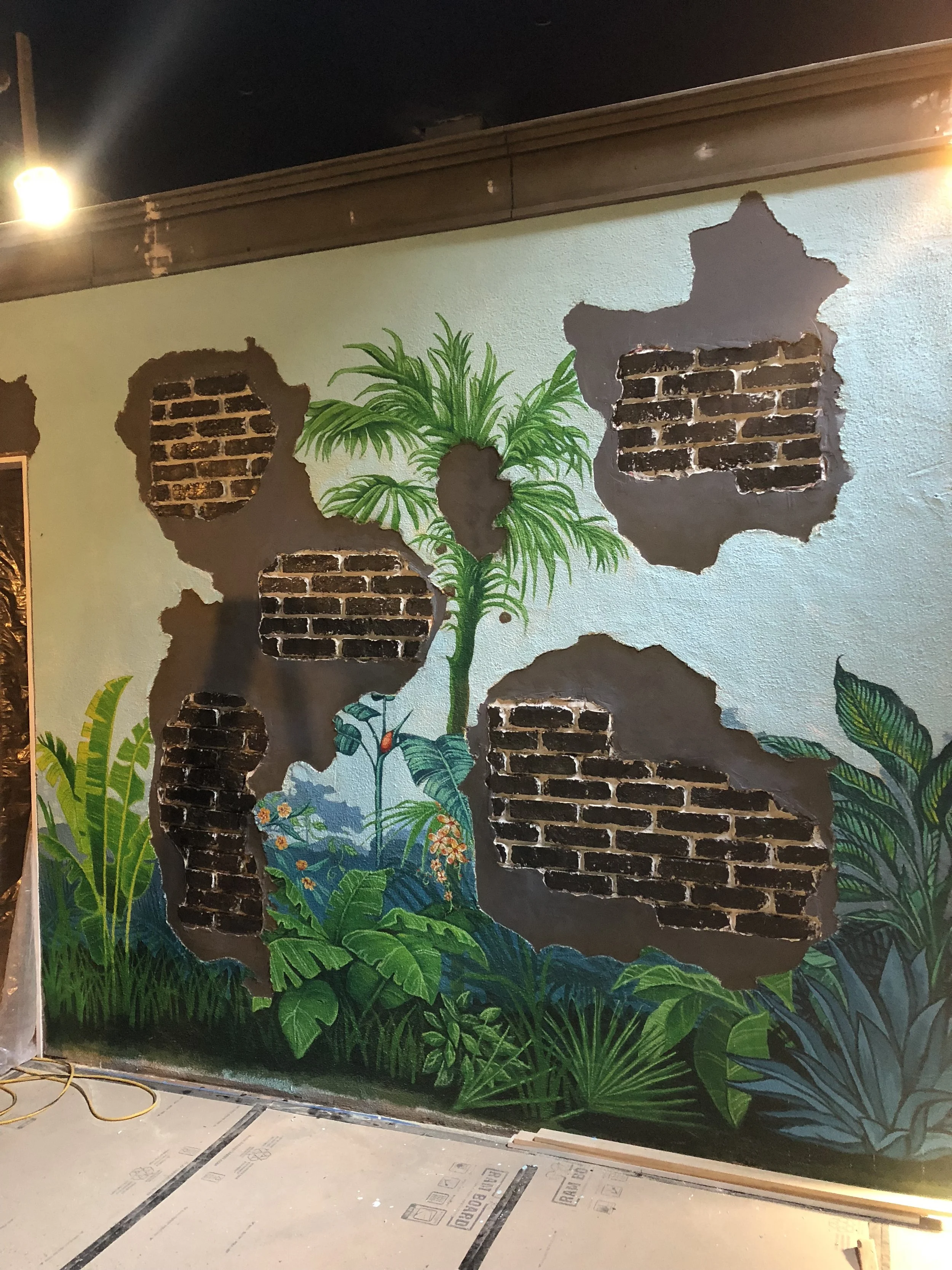  Aged Tropical mural. The Pawn Shop. San Francisco, CA 