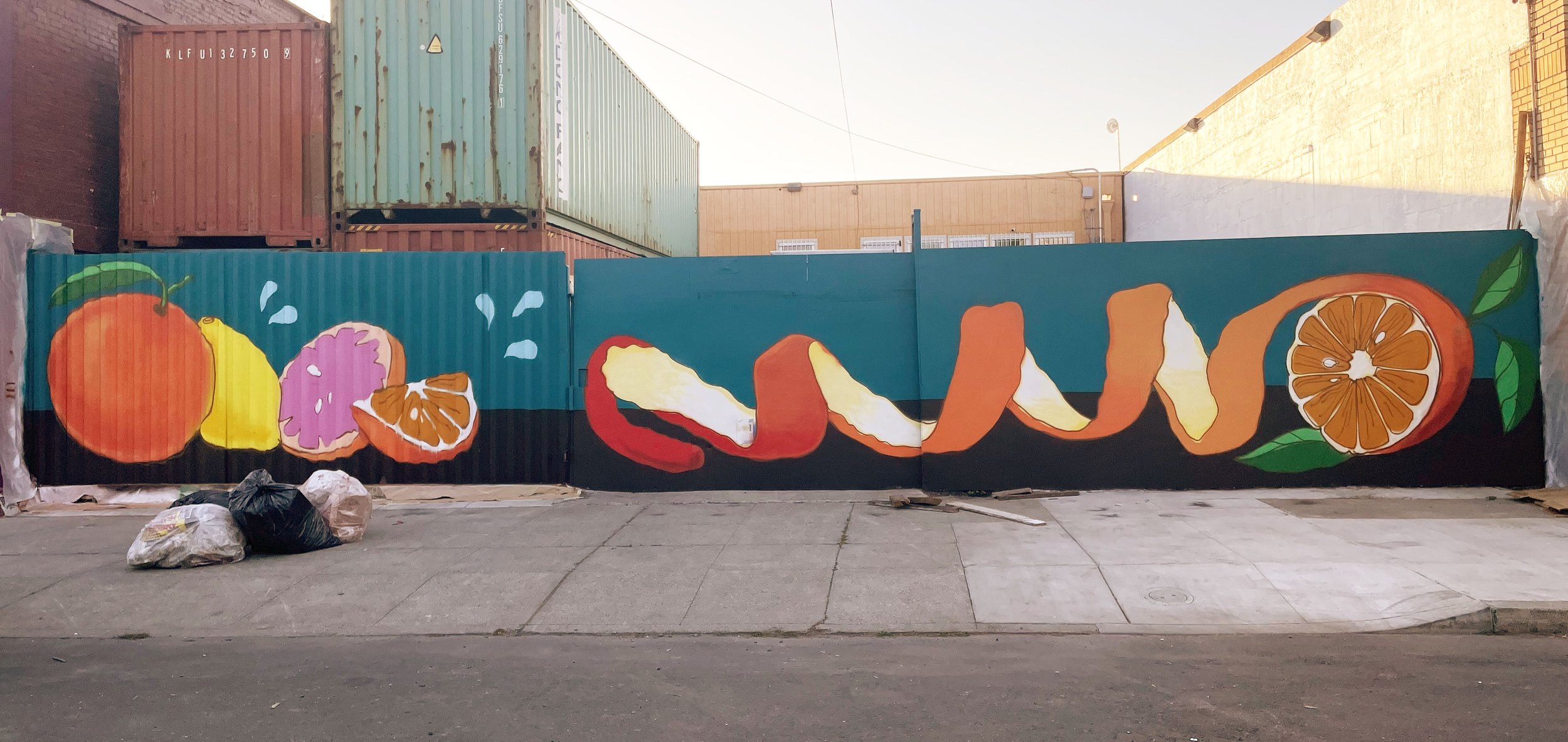 Gate Mural for Tangerine Prop Shop in Oakland, CA