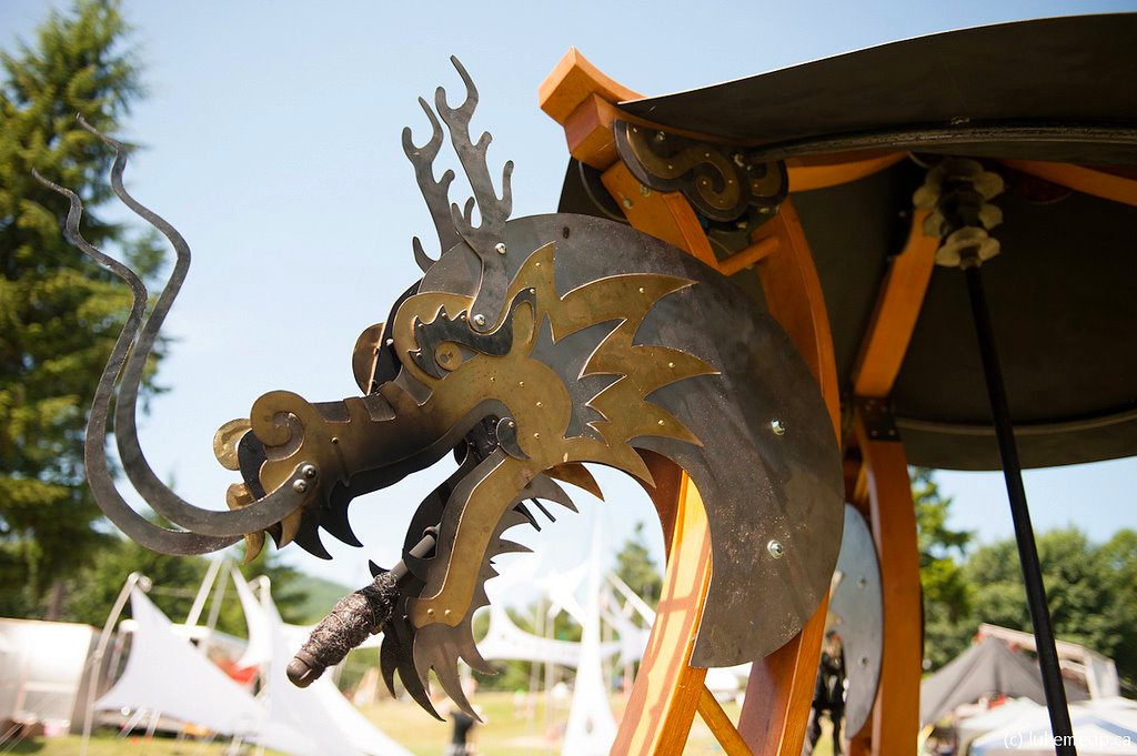 Close up of the finished head, blackened with soot