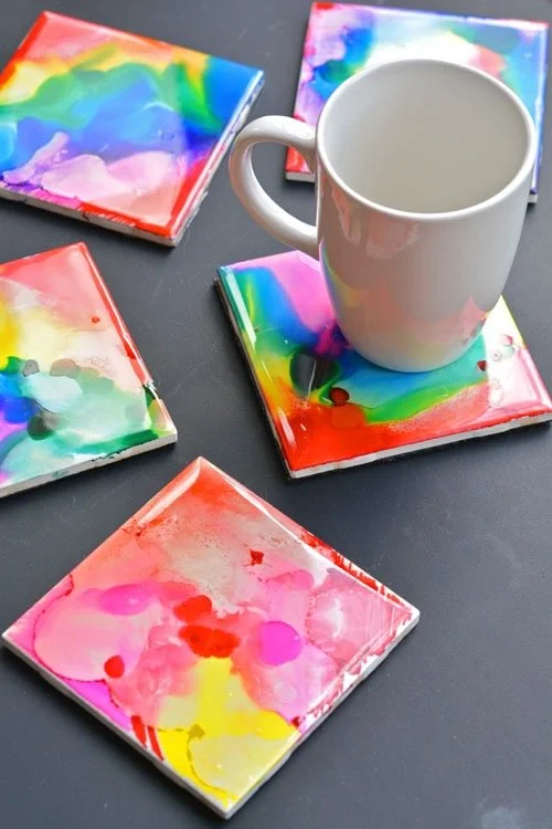 Sharpie Tie-Dye Coasters