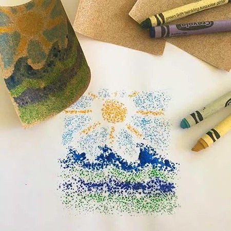 Printmaking with Sandpaper &amp; Crayons