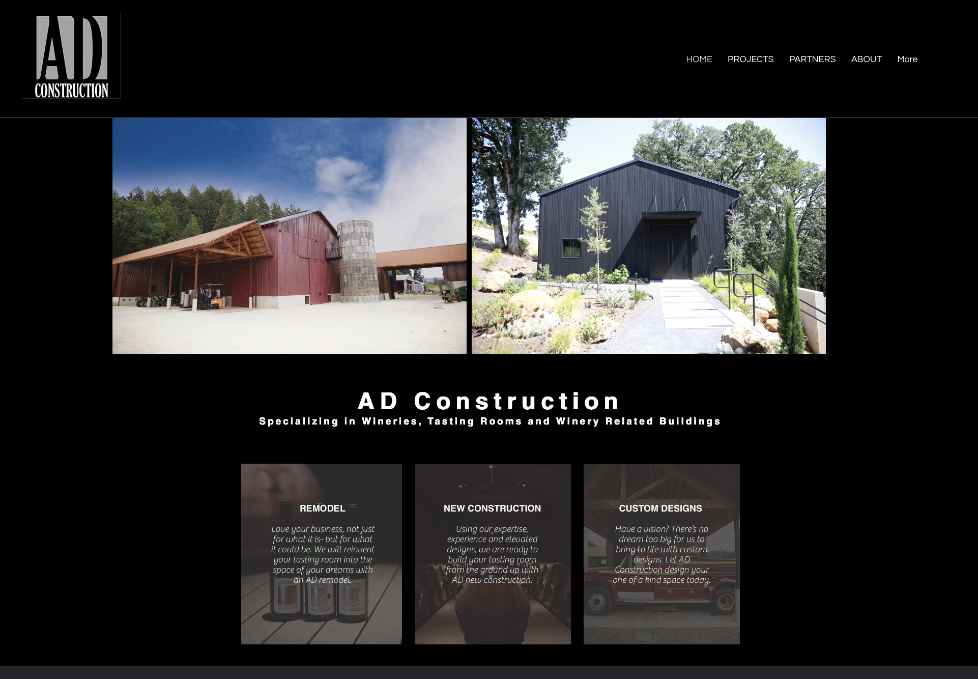 Vineyard Construction website