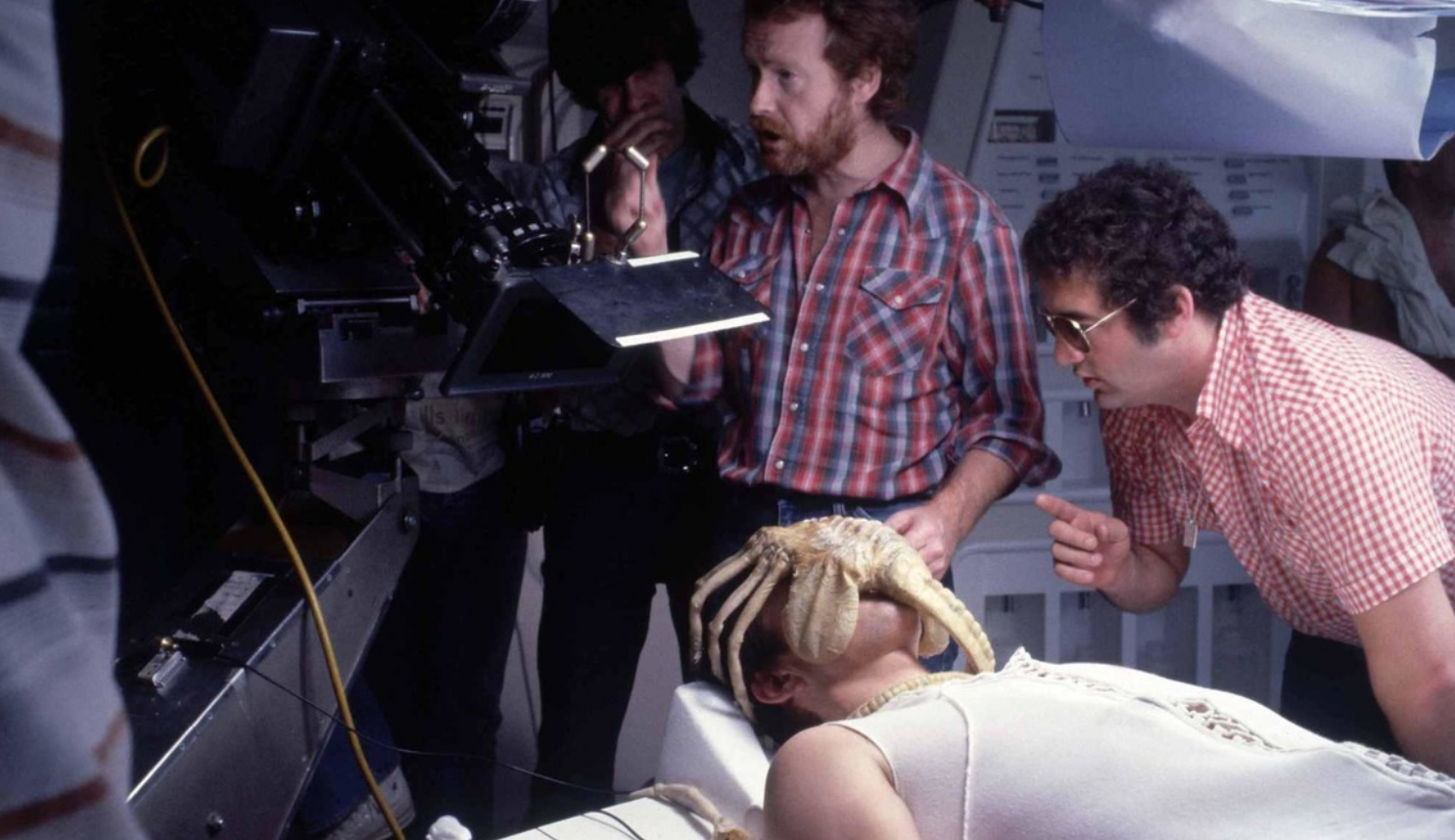 Director Ridley Scott on the set of Alien (1979)