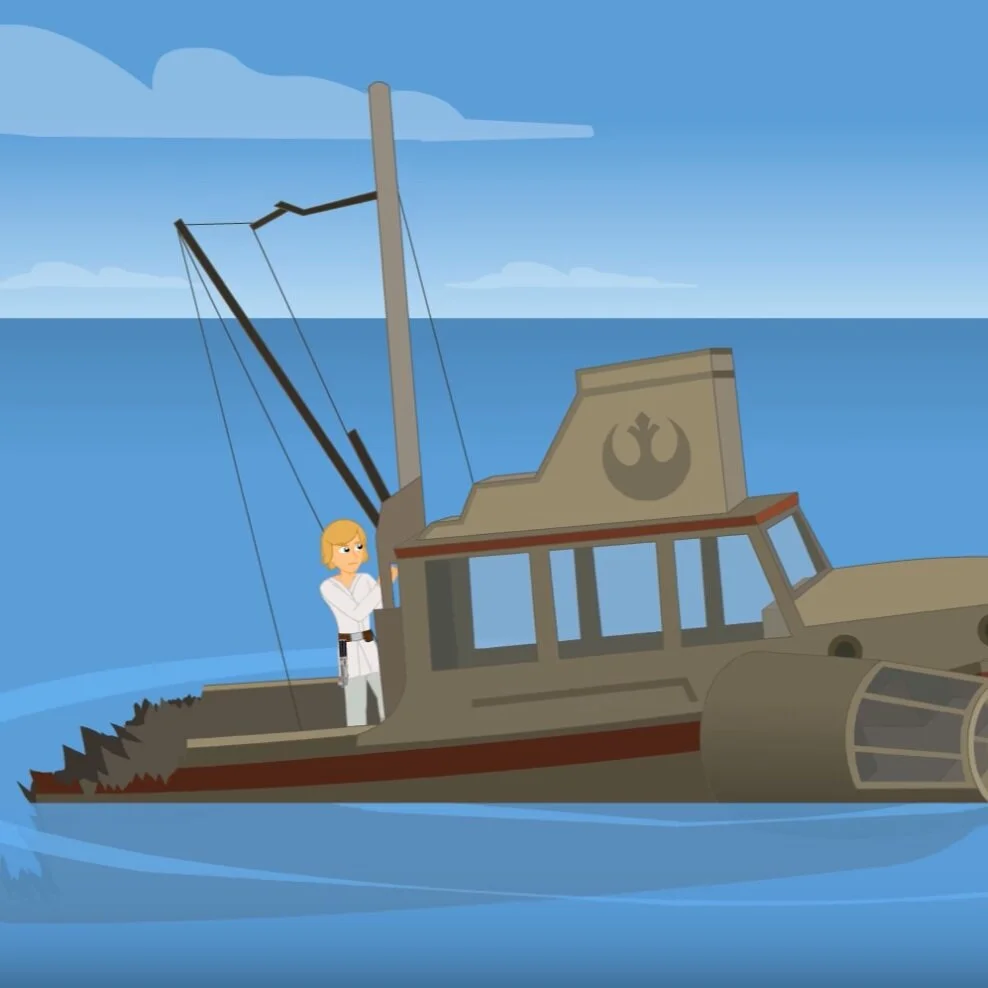 Jaws Re-enacted By Star Wars