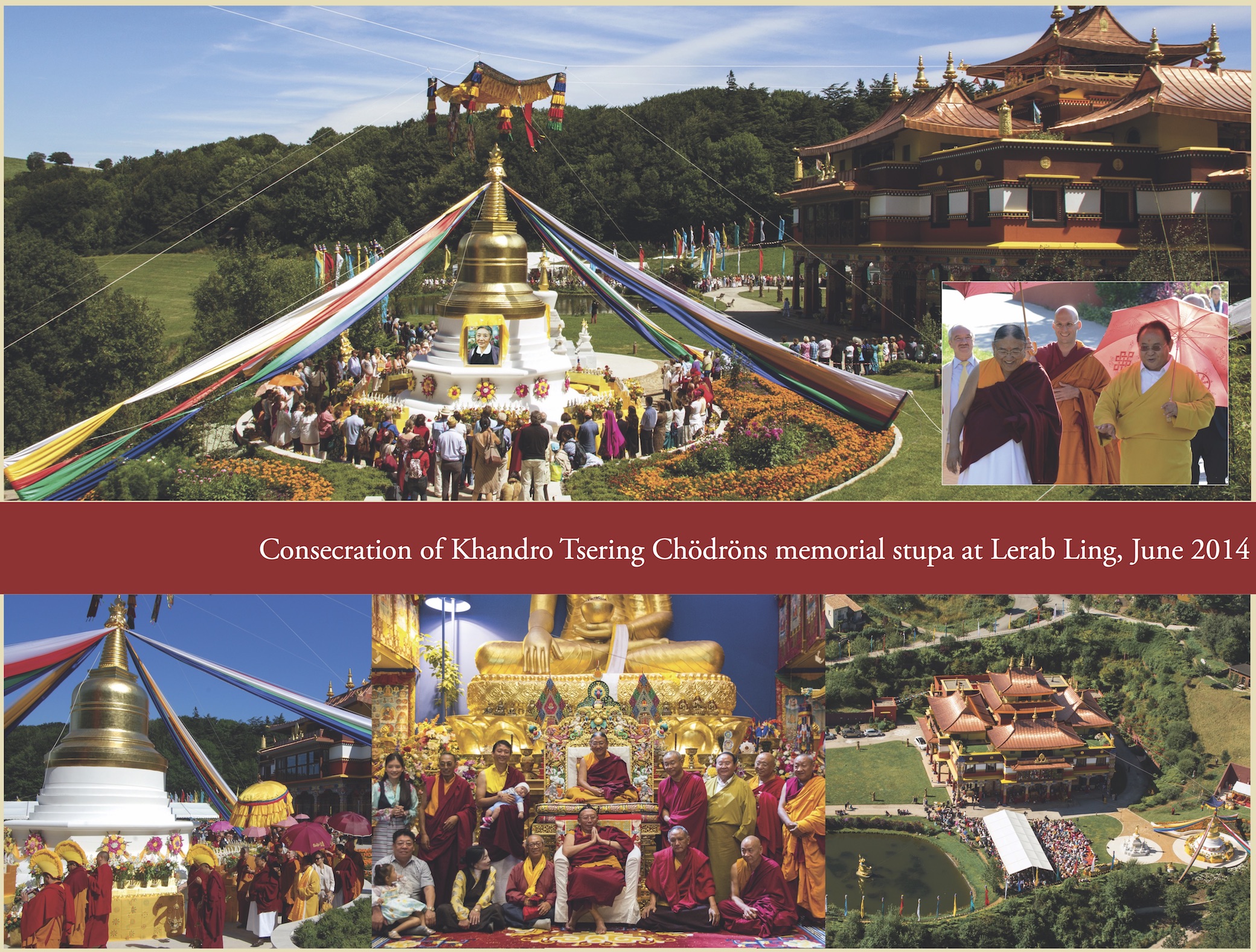 Consecration of Khandro Tsering Chödröns memorial stupa at Lerab Ling, June 2014