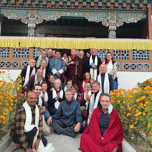 The pilgrimage group with Khenpo Gyalwa Ngadag Denzin