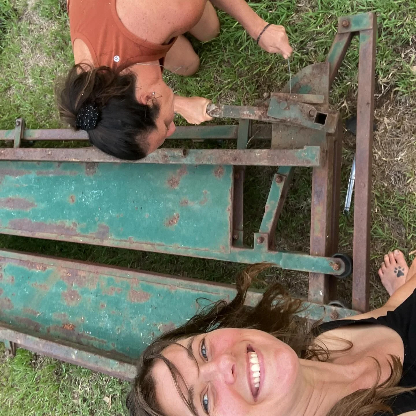 Couple of badasses here, resurrecting rusty ghosts&hellip;. 

(Because we love cows)