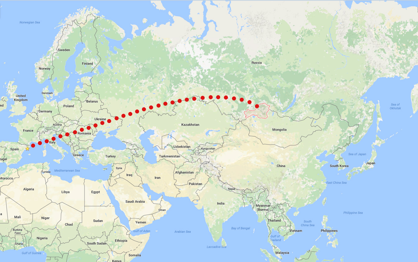 Over 8000 km