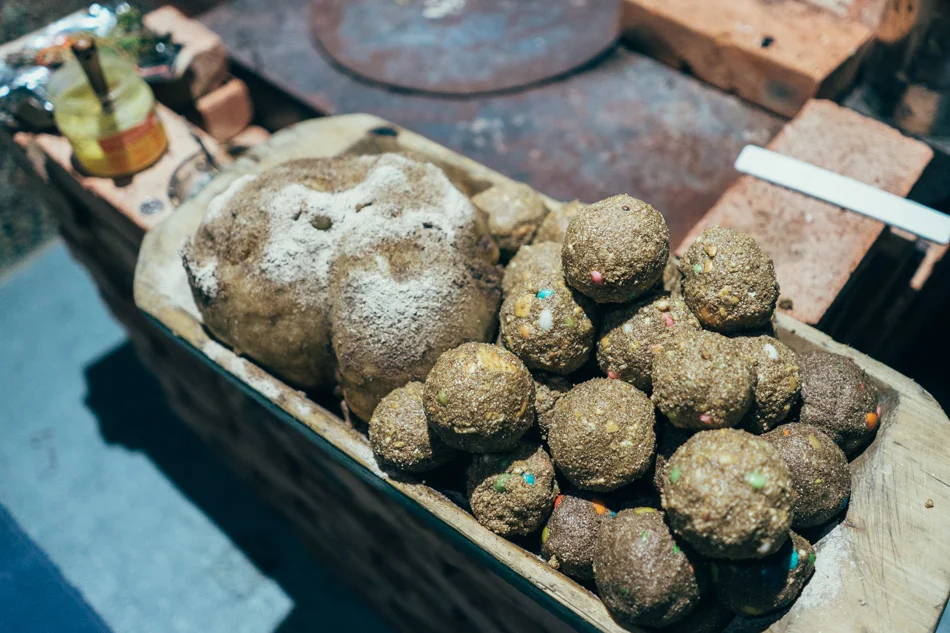 Sacrifice for the spirits - meat of a ram and cookies from kama , butter and sweets
