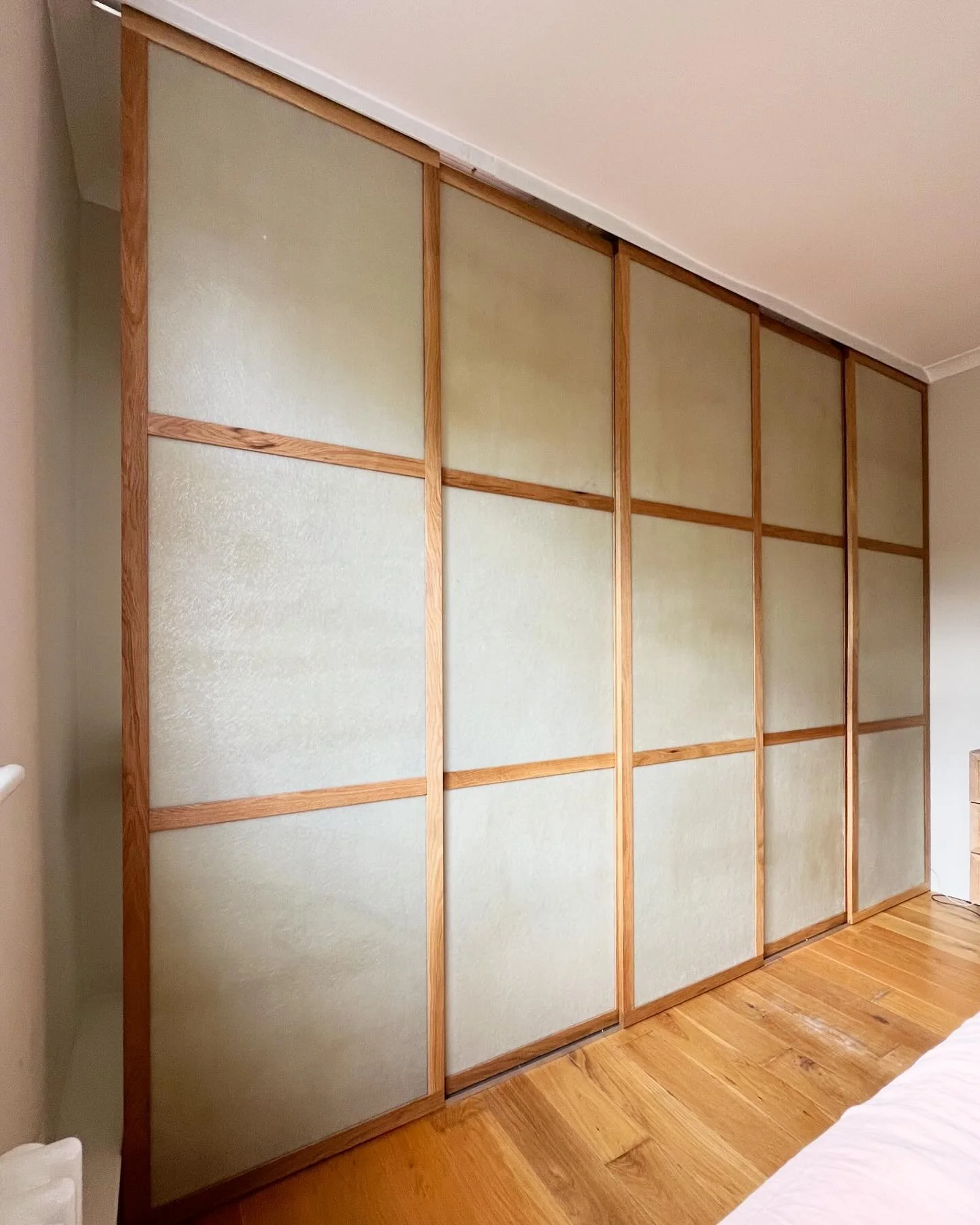 oak &amp; fibreglass shojish doors installed yesterday