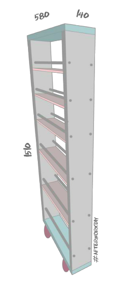 Конструкция выдвижной полки для специй за холодильником