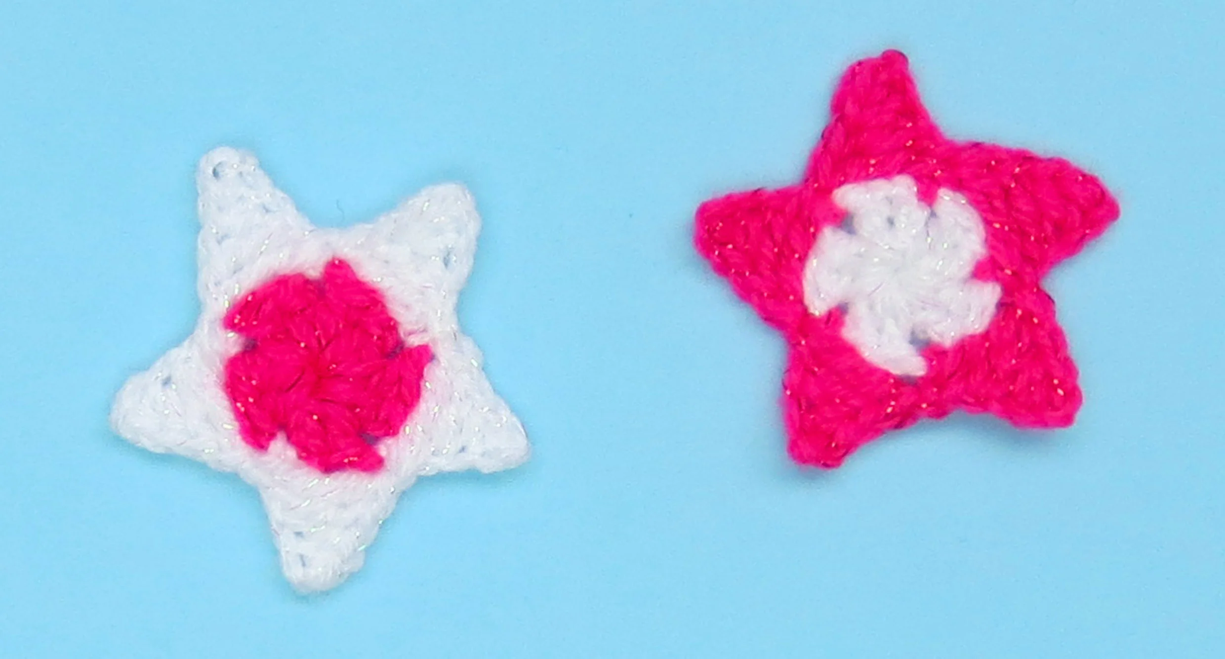 REPEAT: Repeat steps to complete more mini starts. Sew ends in, trim and block to keep their shape. Make as many stars as desired.
