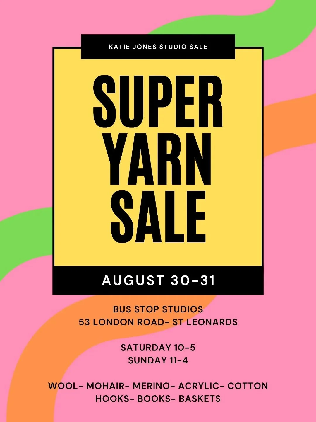 Local Lovelies!!! I'm having a massive studio clear out and sale all this weekend @bus__stop__studios !!! 

🧶🧶🧶Come grab yourself an absolute bargain! 
So much yarn!!!!

 merino- mohair- wool-cotton- acrylic

Lots of colours and neutrals

I also h