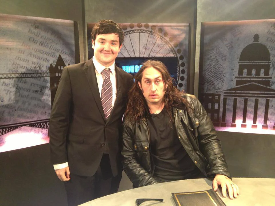 Jonny, with comedian Ross Noble