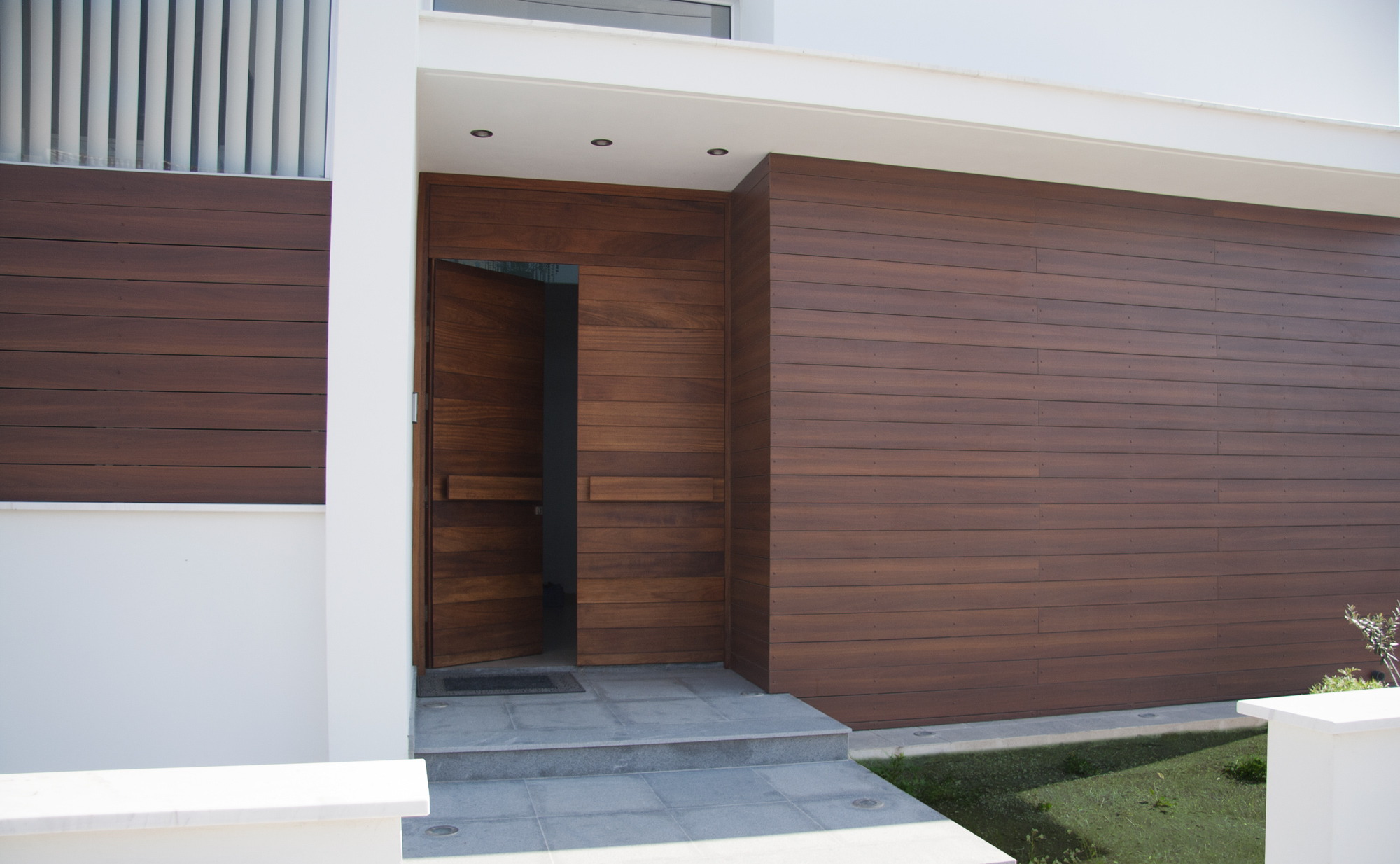 Entrance door iroko wood