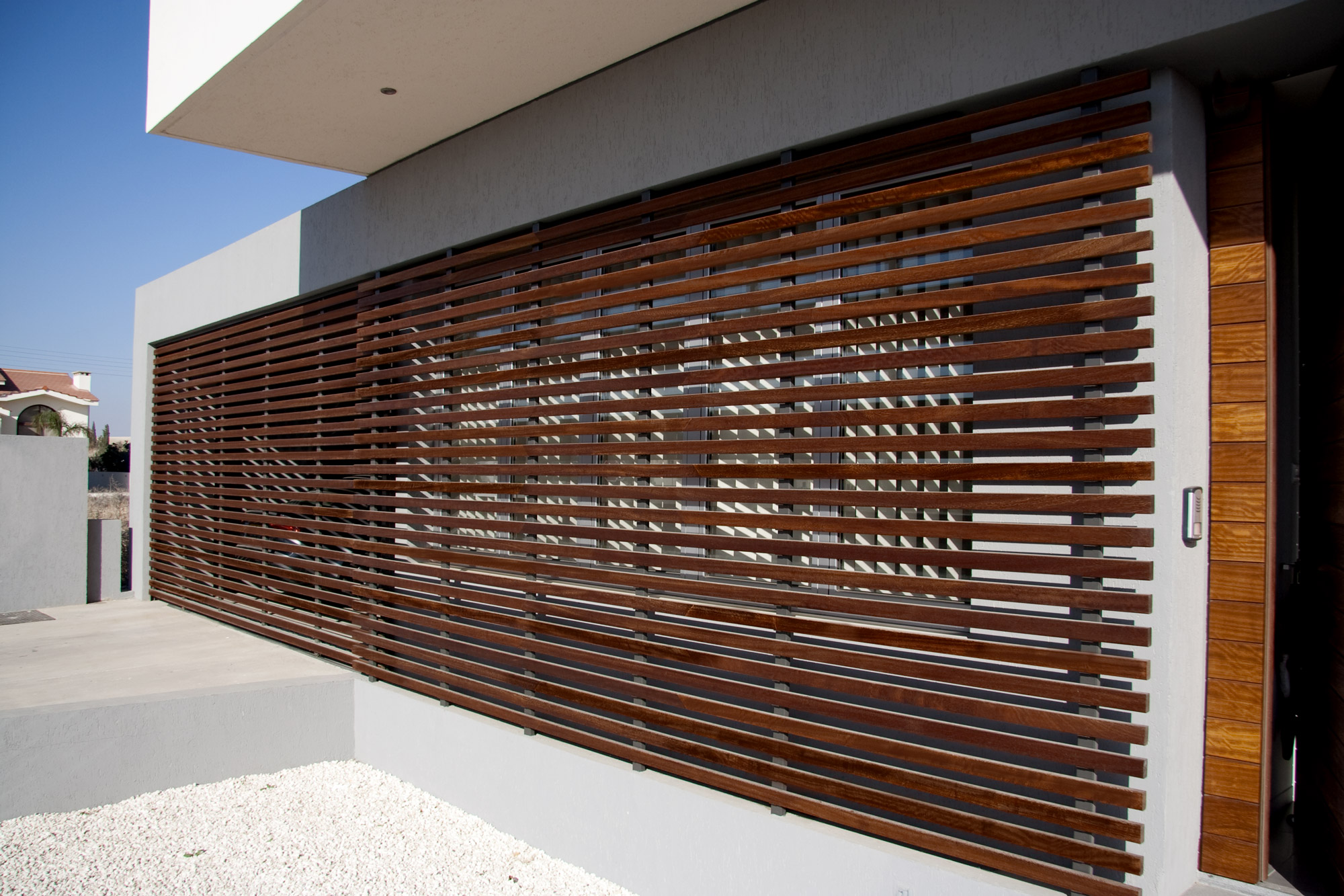 Wooden garage door