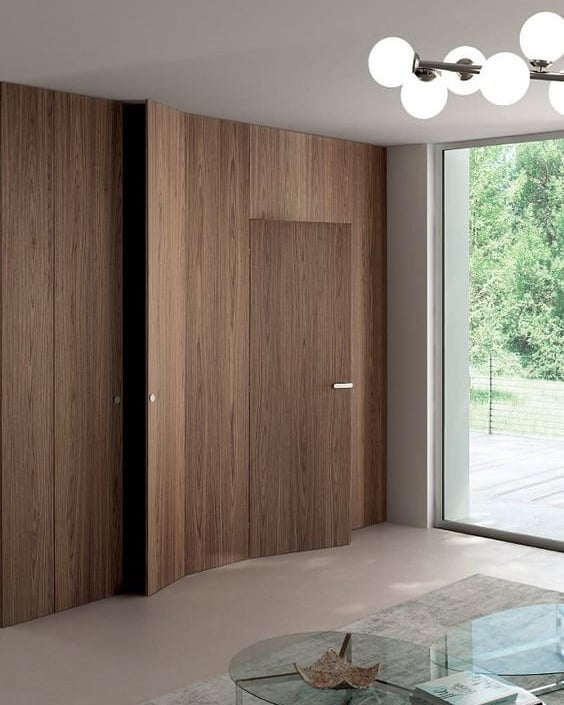 Wall covered in wood veneer with hidden doors. Who doesn't love a secret door?
.
.
.
.
.
Image via Pinterest
#bespokejoinery #minimal #design #carpenters #joinery #wood #veneer #hiddendoor #invisibledoor #kitchens #wardrobes  #doors #wallcovering #fu