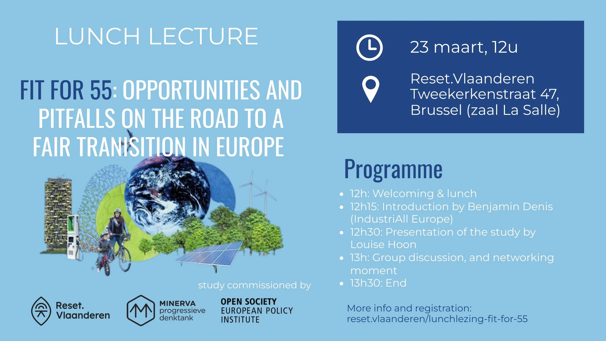 Lunchlezing: Fit for 55: Opportunities and pitfalls on the road to a fair transition in Europe