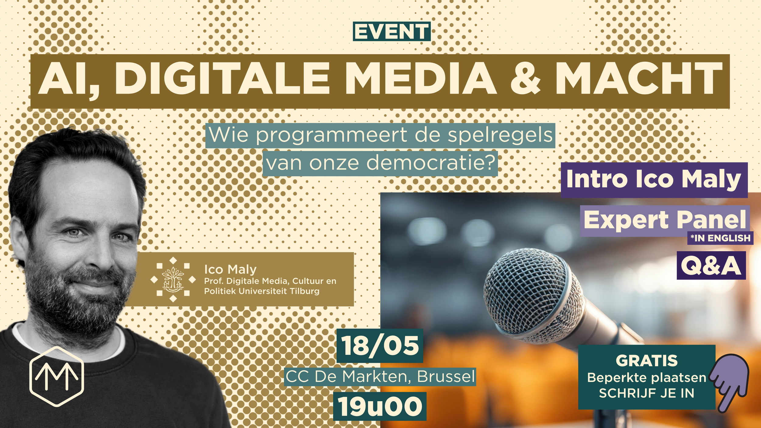 AI, DIGITALE MEDIA &amp; MACHT – Publieksavond (panelgesprek in het Engels)