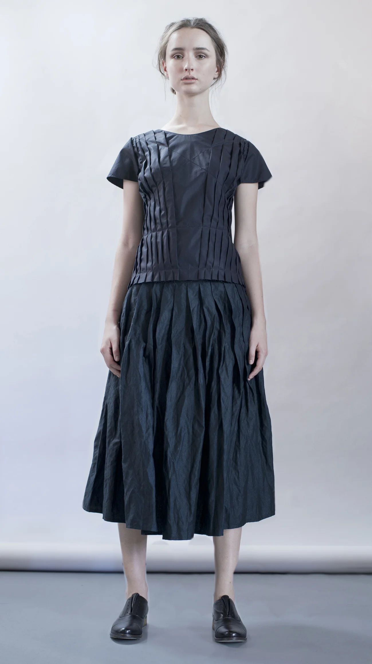 distortion collection cloud 9 top pleats skirt