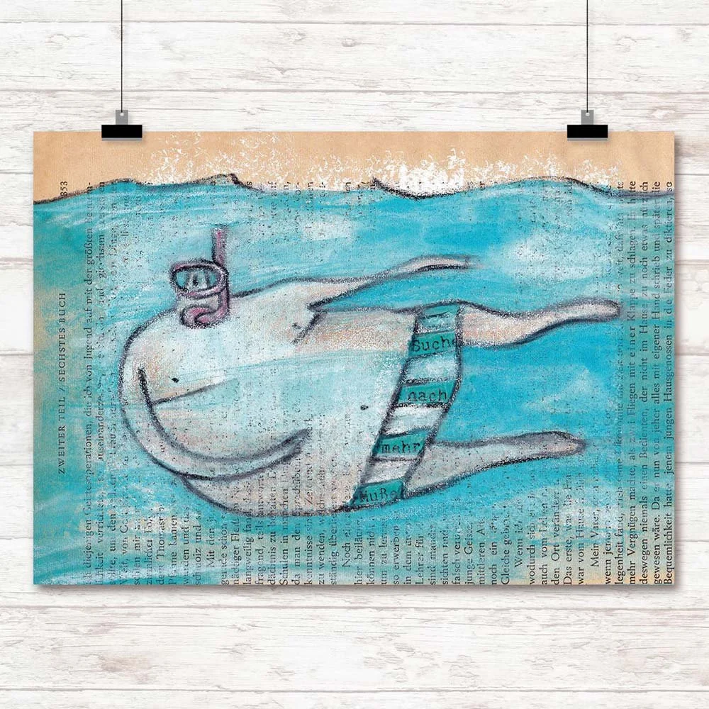 Illustration der Figur ‚Abtauchen‘ auf Buchseite