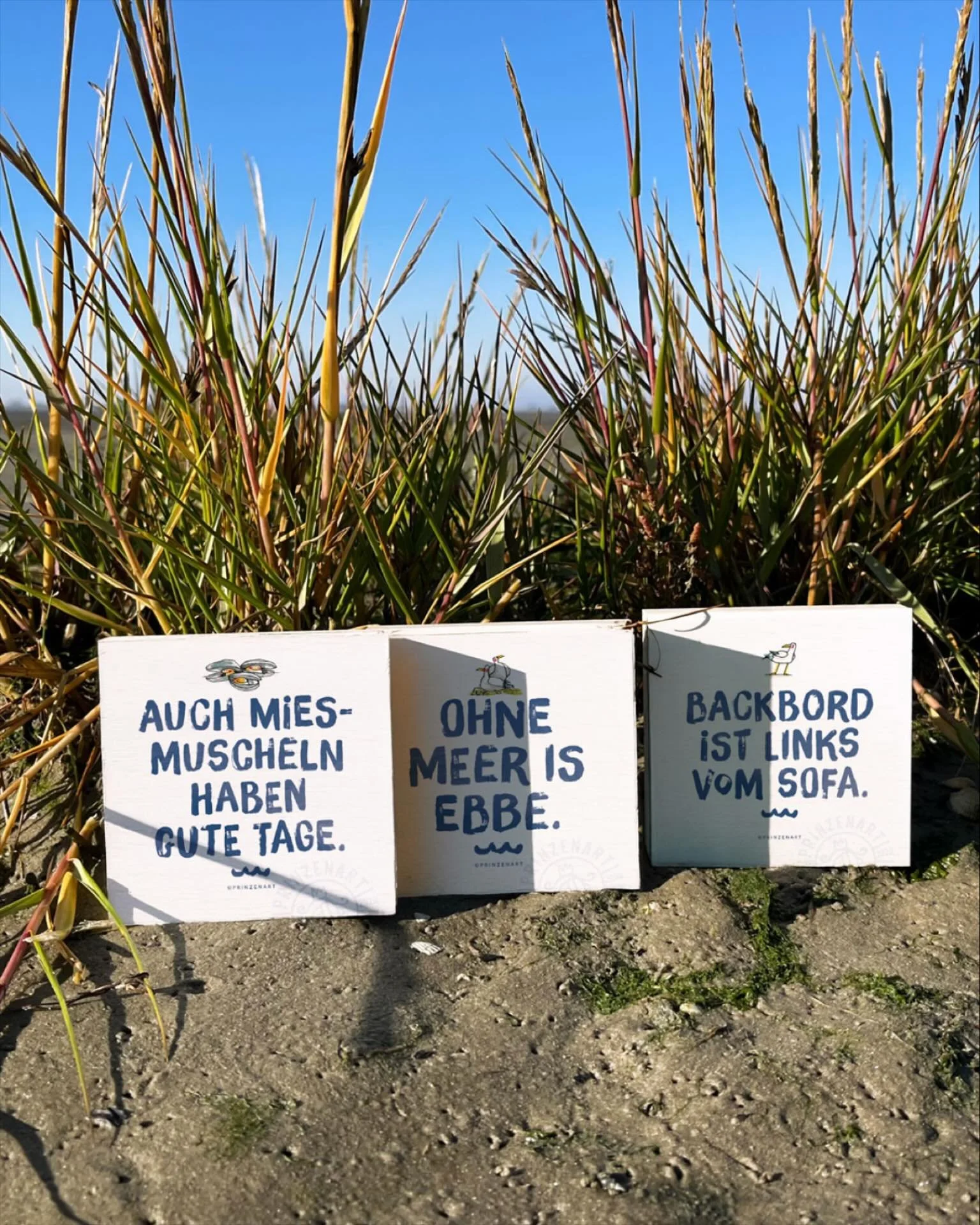 Mit launigen Motiven bringen unsere 18 mm starken Kunstdrucke auf Holz ein St&uuml;ckchen maritimes Flair in deine vier W&auml;nde und sind ein Blickfang f&uuml;r MeerliebhaberInnen. Auch als Geschenk f&uuml;r Freunde und Familie. Zum Hinstellen, Anl