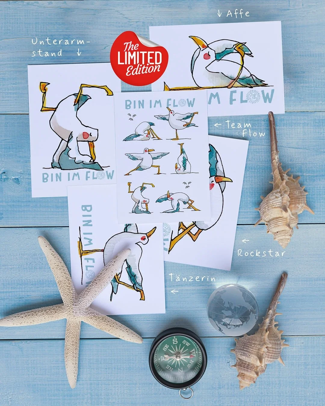 🧘 Welche Yogam&ouml;wenpostkarte willste - Heldin oder T&auml;nzerin? Du kannst dich nicht entscheiden? Musst du nicht. Mit unserer Limited Edition erh&auml;ltst du einen Mix deiner Lieblingsmotive zum Vorteilspreis. Mehr im Prinzenart-Shop :) link 