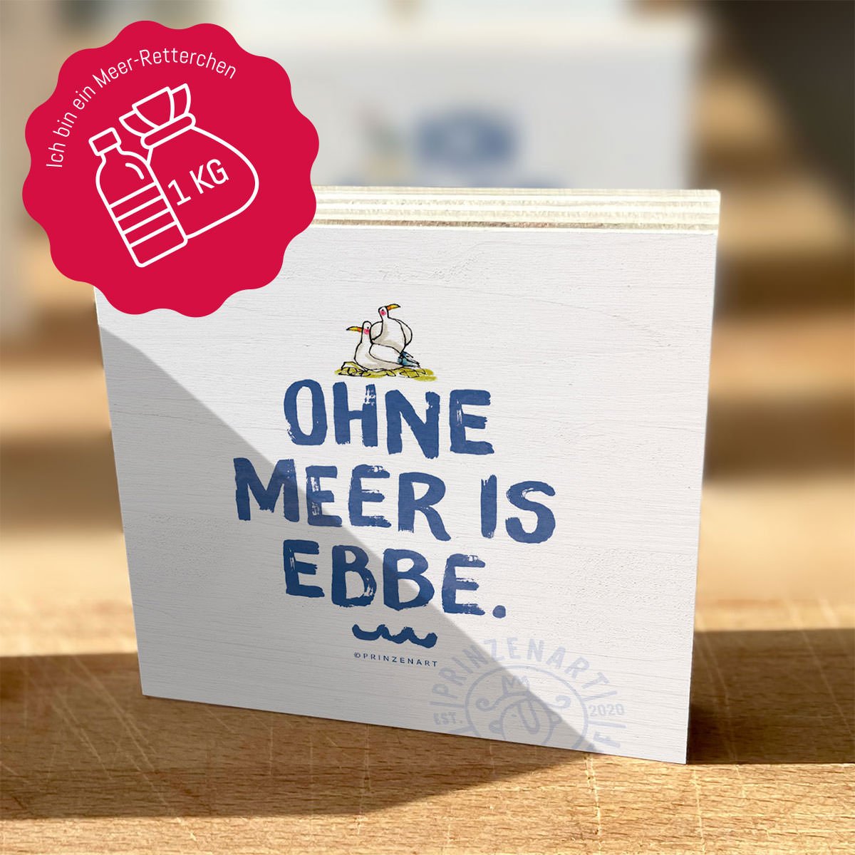 Holzbild Ohne Meer | Meer-Retterchen