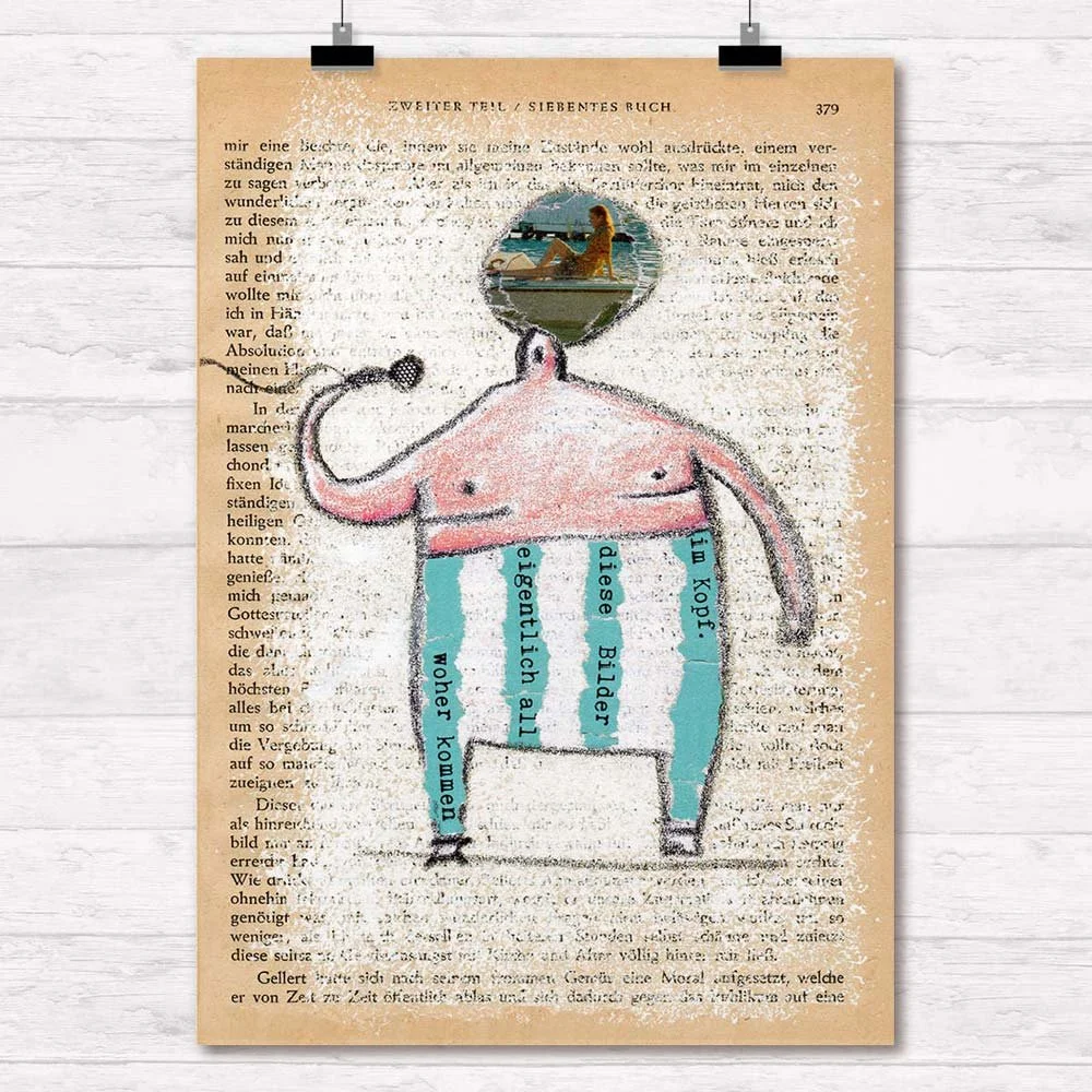 Illustration der Figur ‚Im Kopf‘ auf Buchseite