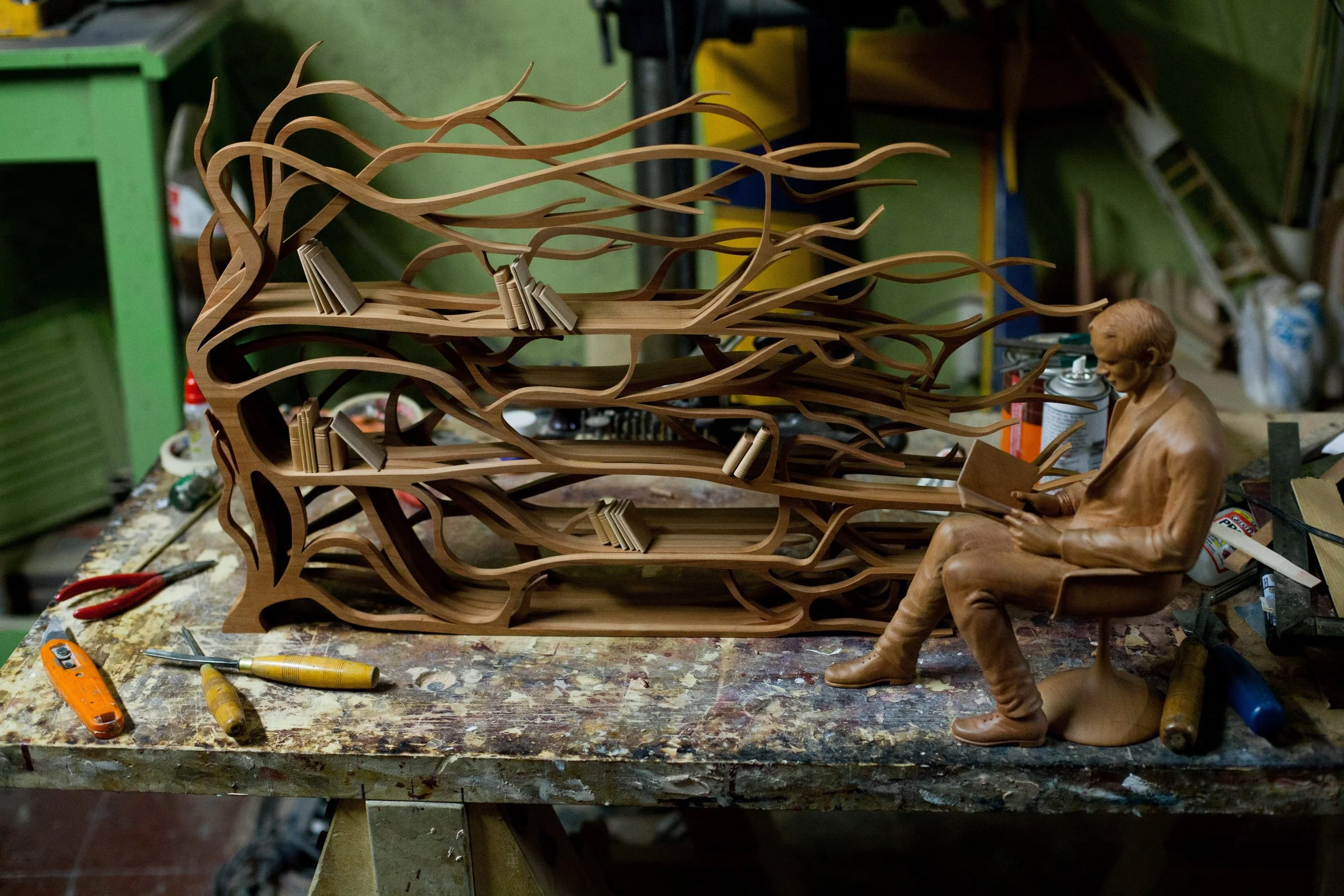 Sebastian ErraZuriz, Metamorphosis maquette , 2009. Rauli. 18 x 30 x 10 in. Courtesy of Sebastian Errazuriz Studio. 2016.SE.01. Photo: Sebastian Errazuriz Studio METHOD: Hand carved, dremels, rotary tools