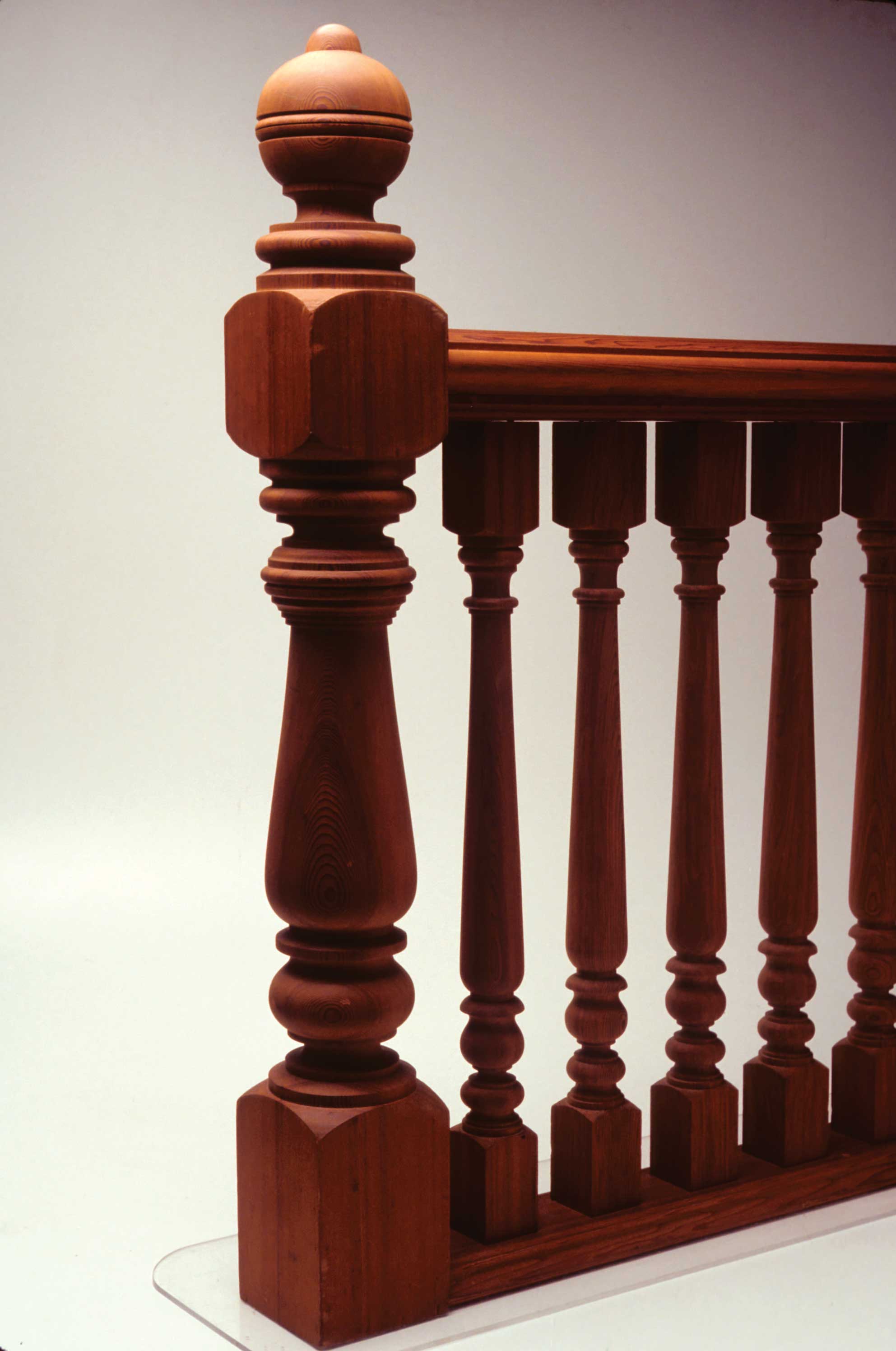 Fig. 8. Gail Redman, United States. Railing with Newel Post , 1983. Redwood. 44 1/2 x 5 1/2 x 39 1/2 in. Donated by the Artist. The Center for Art in Wood’s Museum Collection. OBJ 58. Photo: John Carlano