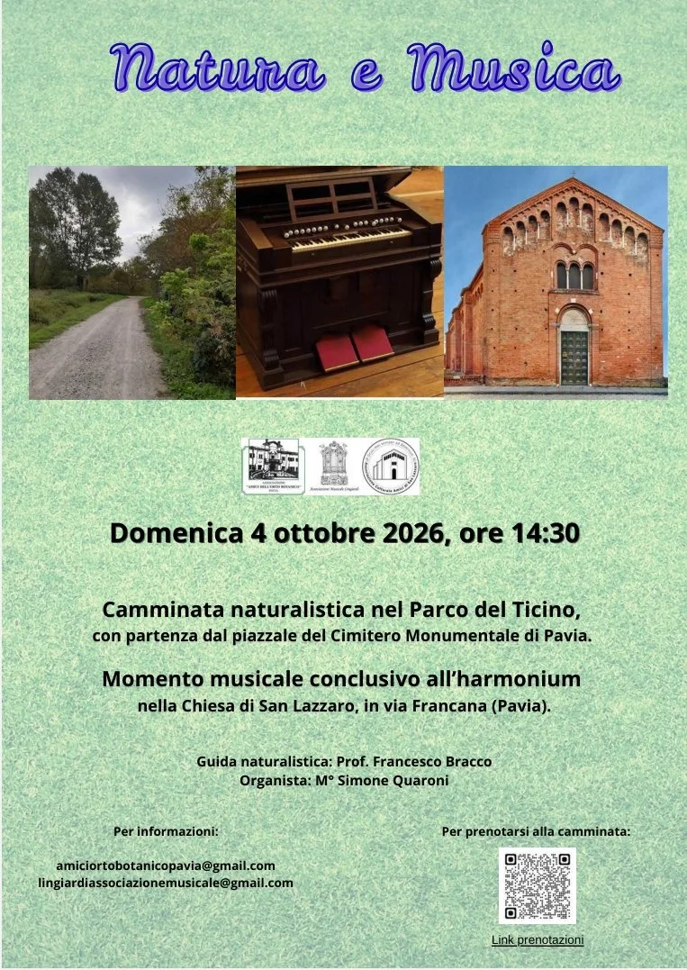 Musica e Natura - 4 ottobre, domenica ore 14.30&nbsp;