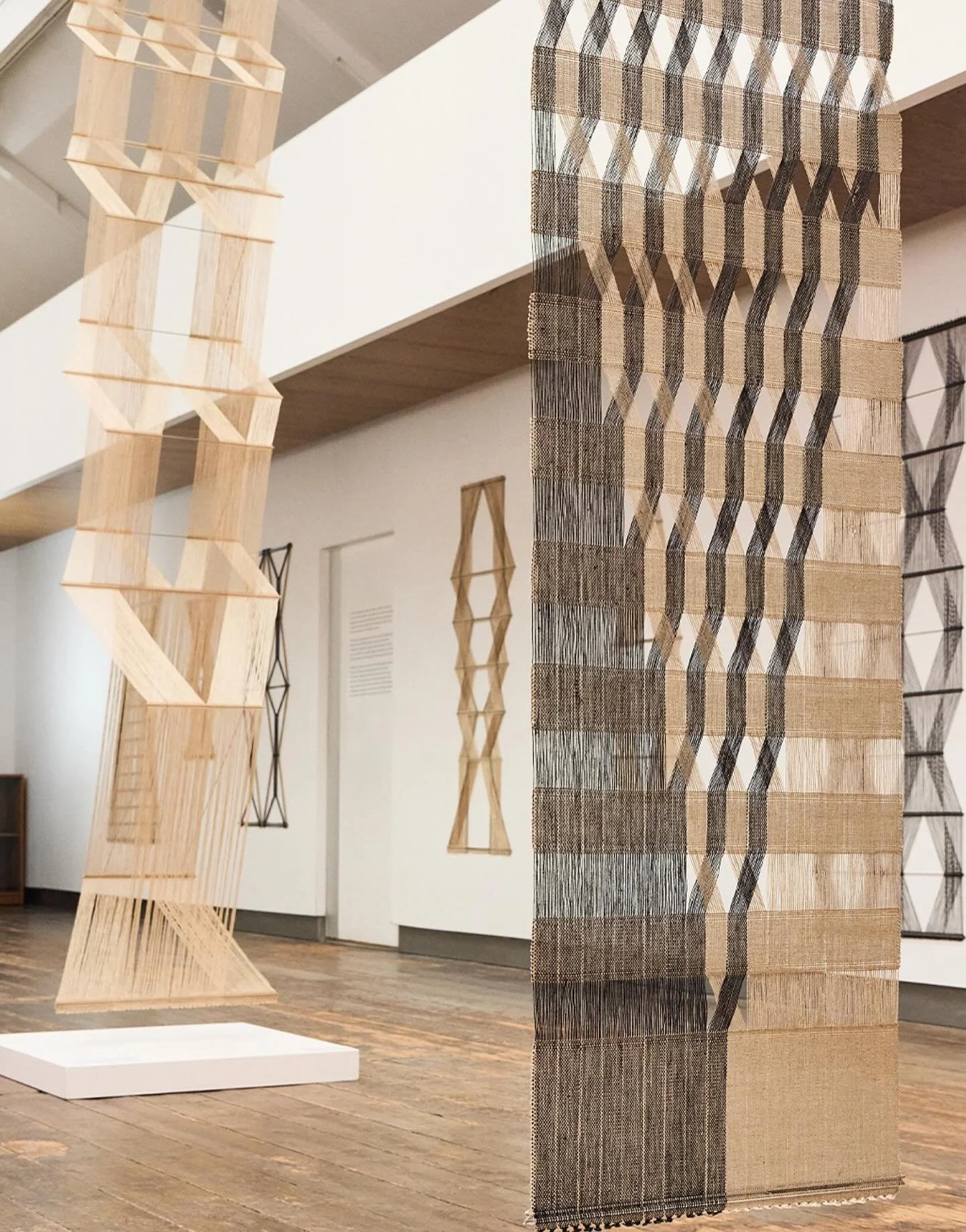 Highly recommend seeing the Peter Collingwood Microgauze Wall Hangings @margarethowellltd Wigmore st. On till 2nd Nov. 

This is the perfect space for these art works to be displayed.. full of light, walking around and through the beautiful geometric
