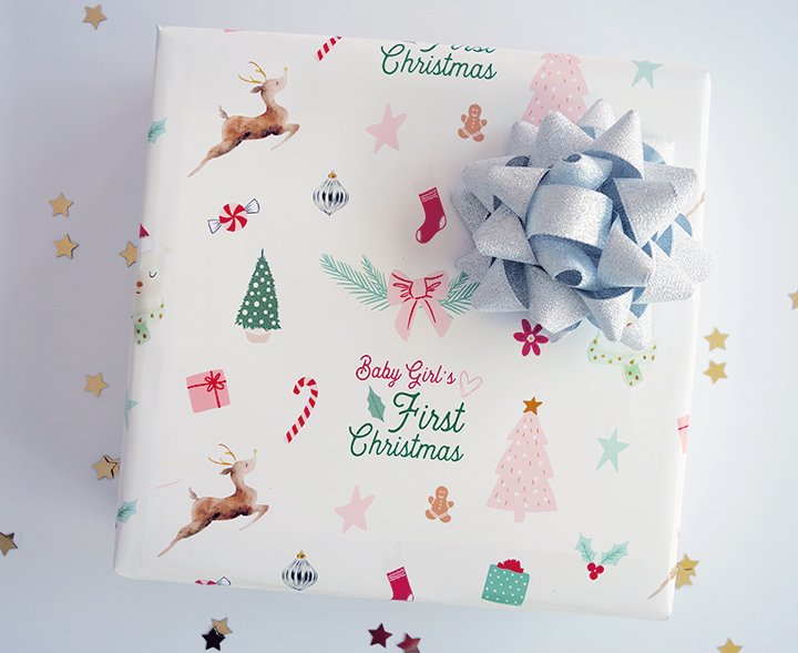 Christmas Wrapping Paper Hallmark Wishing You a Wonderful