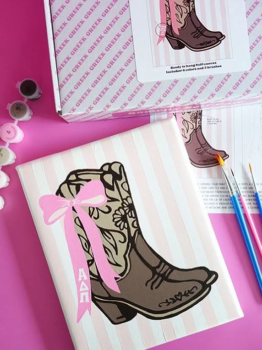 Sorority self-care is here! When college life gets chaotic, grab a brush and breathe. My new personalized Greek Paint by Number Kit is fun, easy, creative, and totally relaxing. Did I mention it was personalized??? Just match the colors, zone out, an