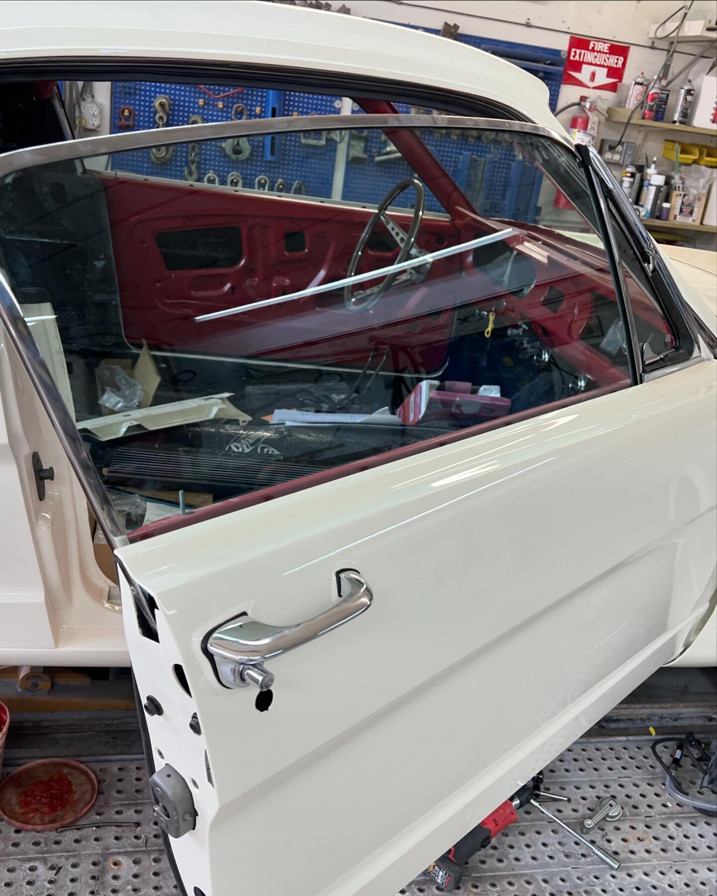 1966 Mustang Fastback side door glass assembly in and working properly #longvalleyautobody