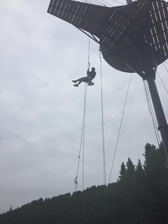 Keegan rope climbing in Colorado