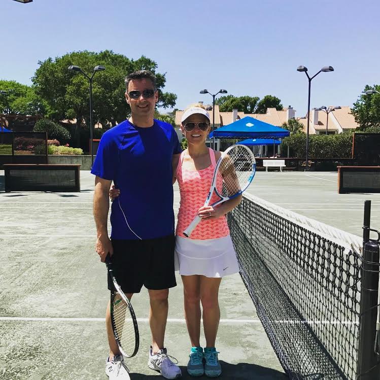 Andy & Melissa on clay courts, Miramar Beach, FL