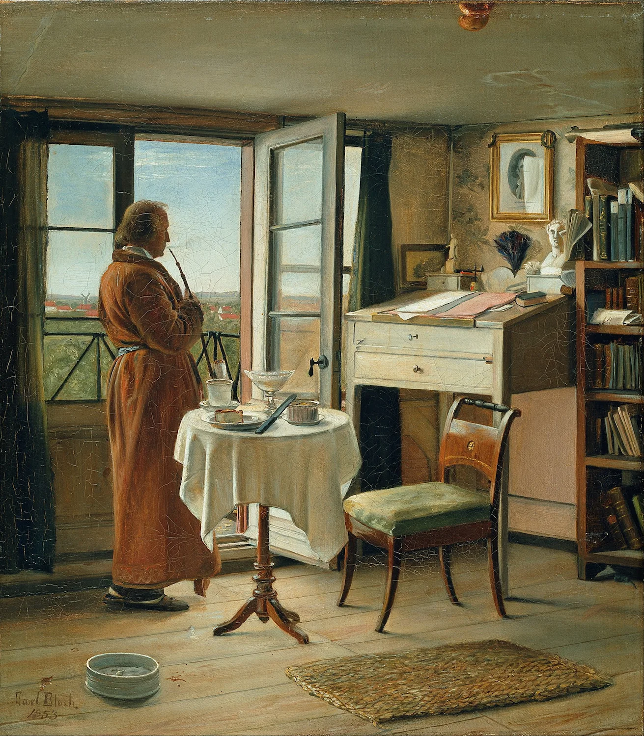 The Actor Kristian Mantzius in his Study by Carl Bloch. Danish. 1853. Hirschsprung Collection, Copenhagen.